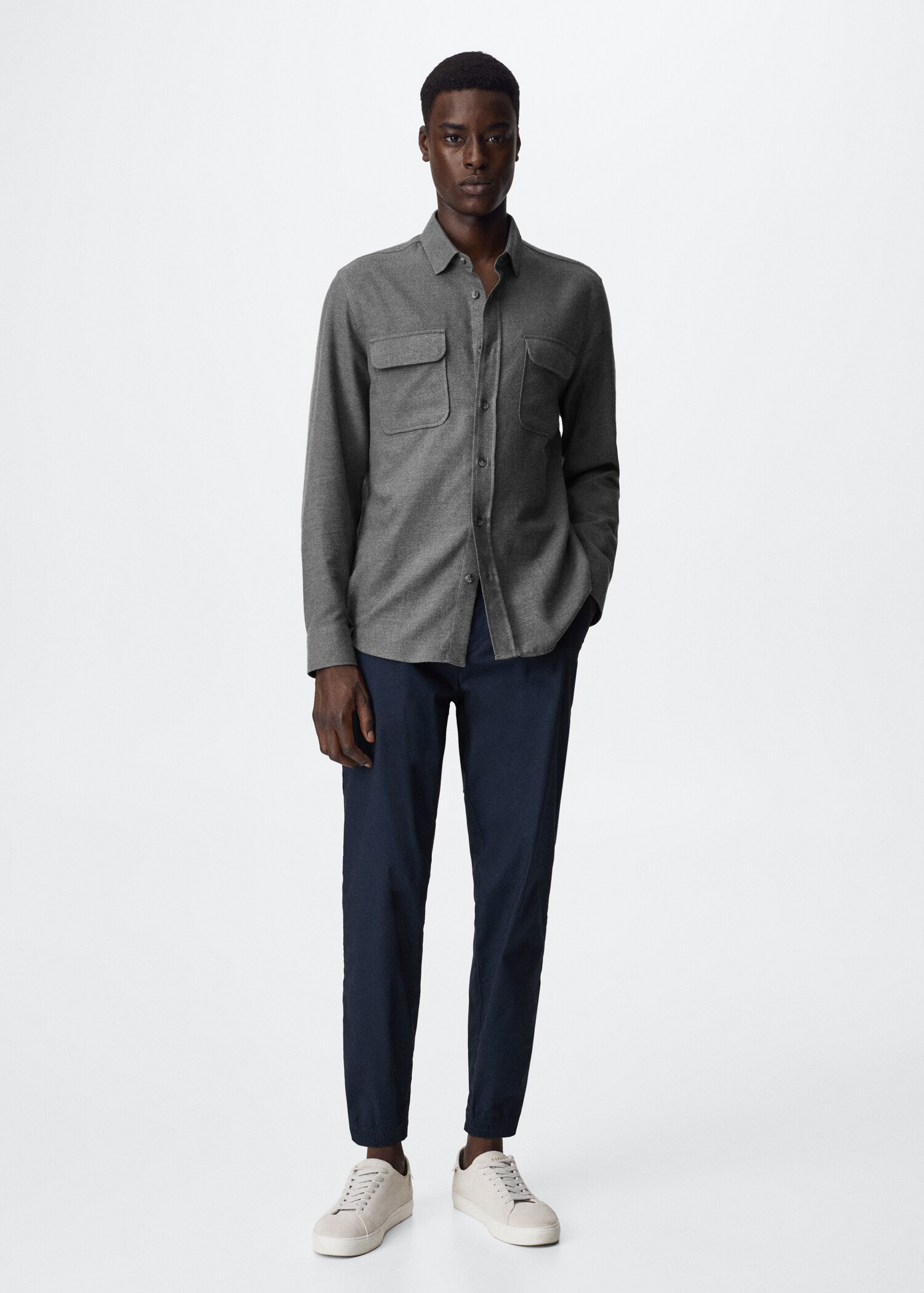 Textured cotton shirt - General plane