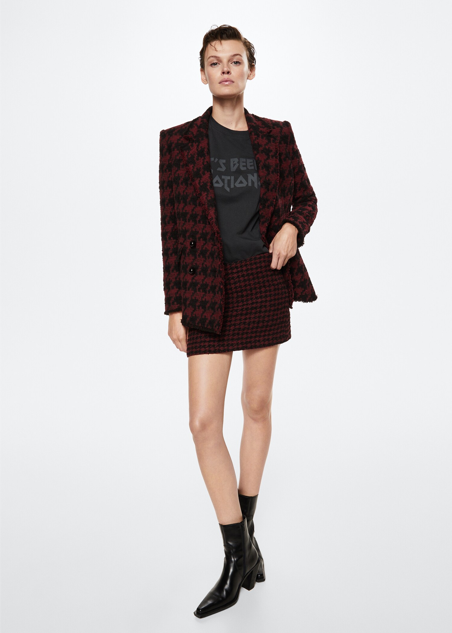 Houndstooth miniskirt - General plane