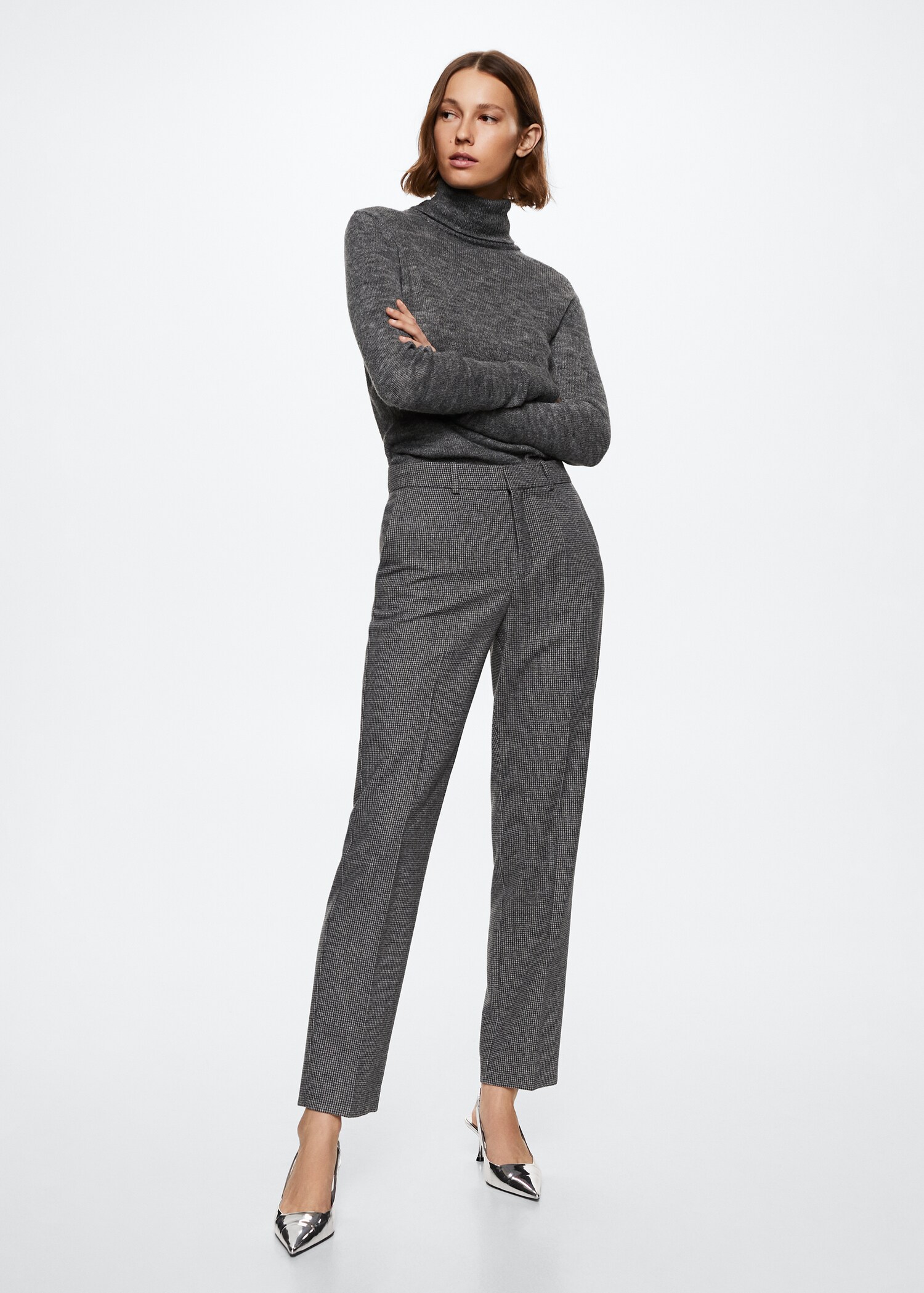 Slim fit wool suit pants - General plane