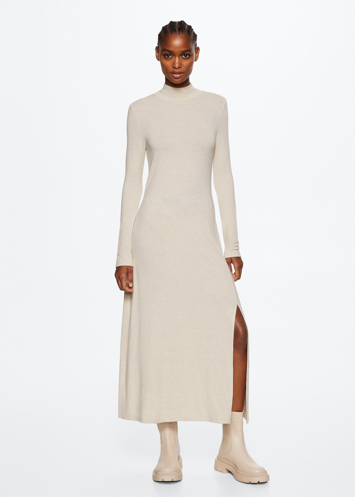 Vestido midi punto - Plano general