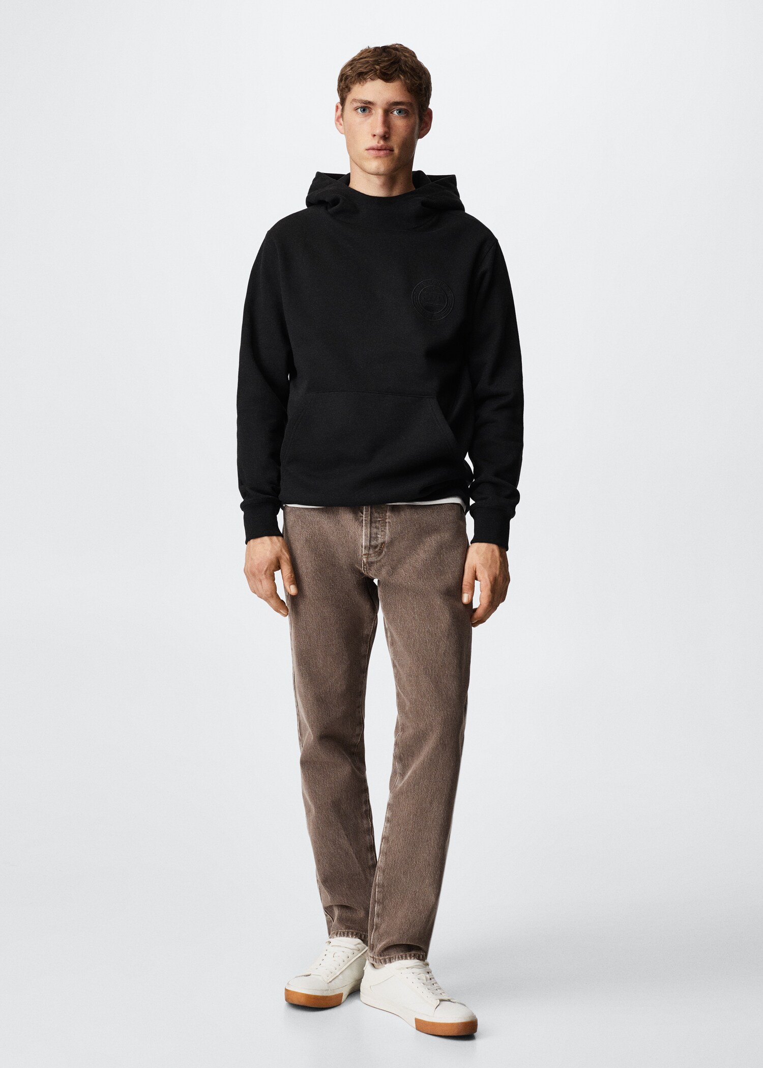 Brodert sweatshirt i bomull - Total bildeutsnitt