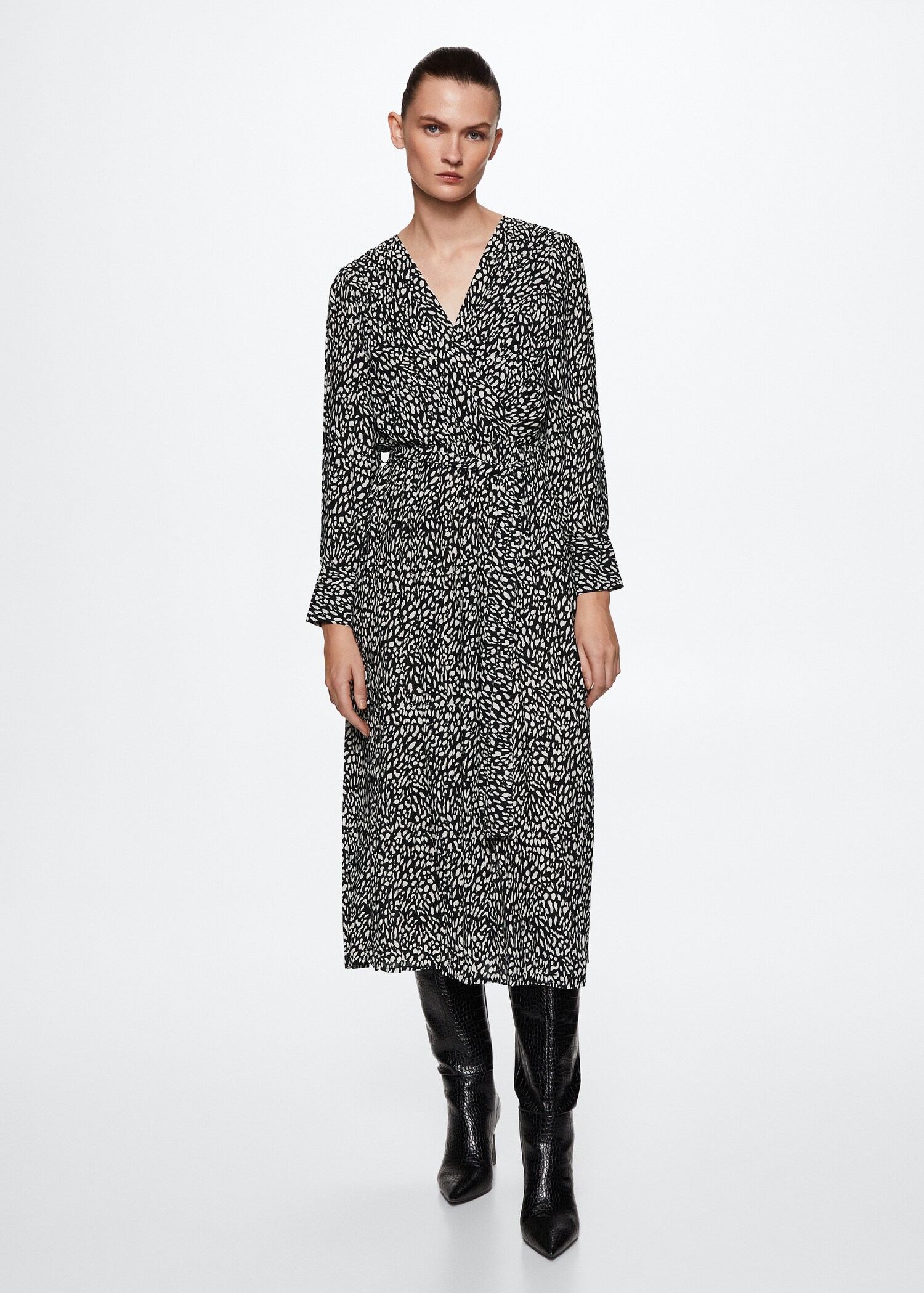 Printed pleated dress - General plane
