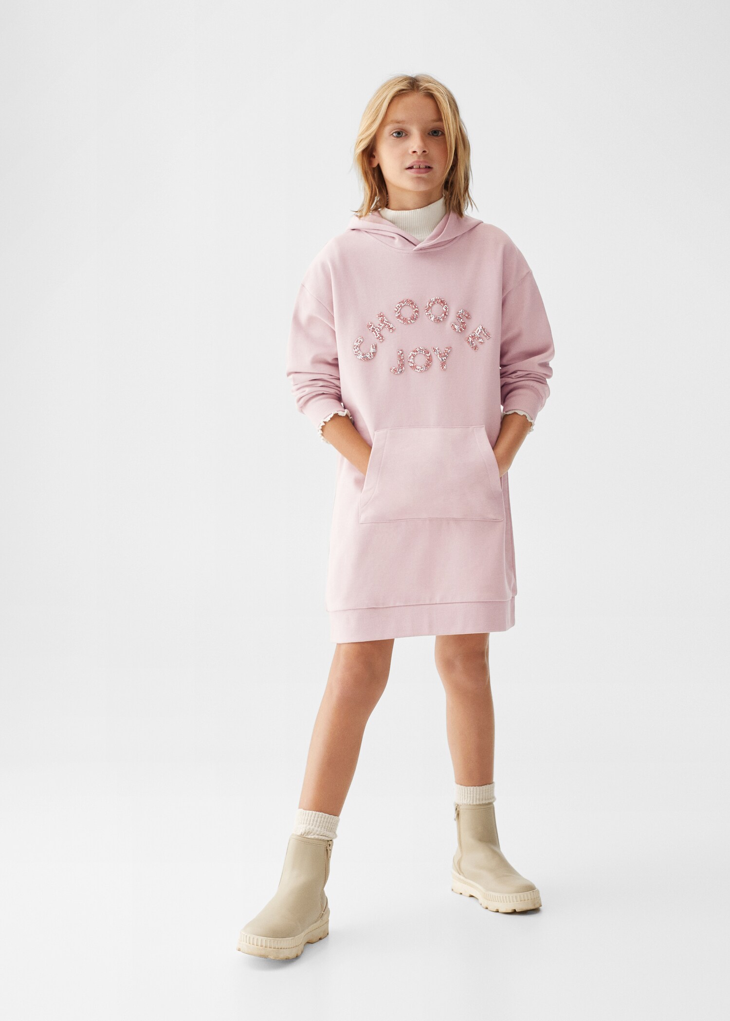 Cotton hoodie dress - General plane