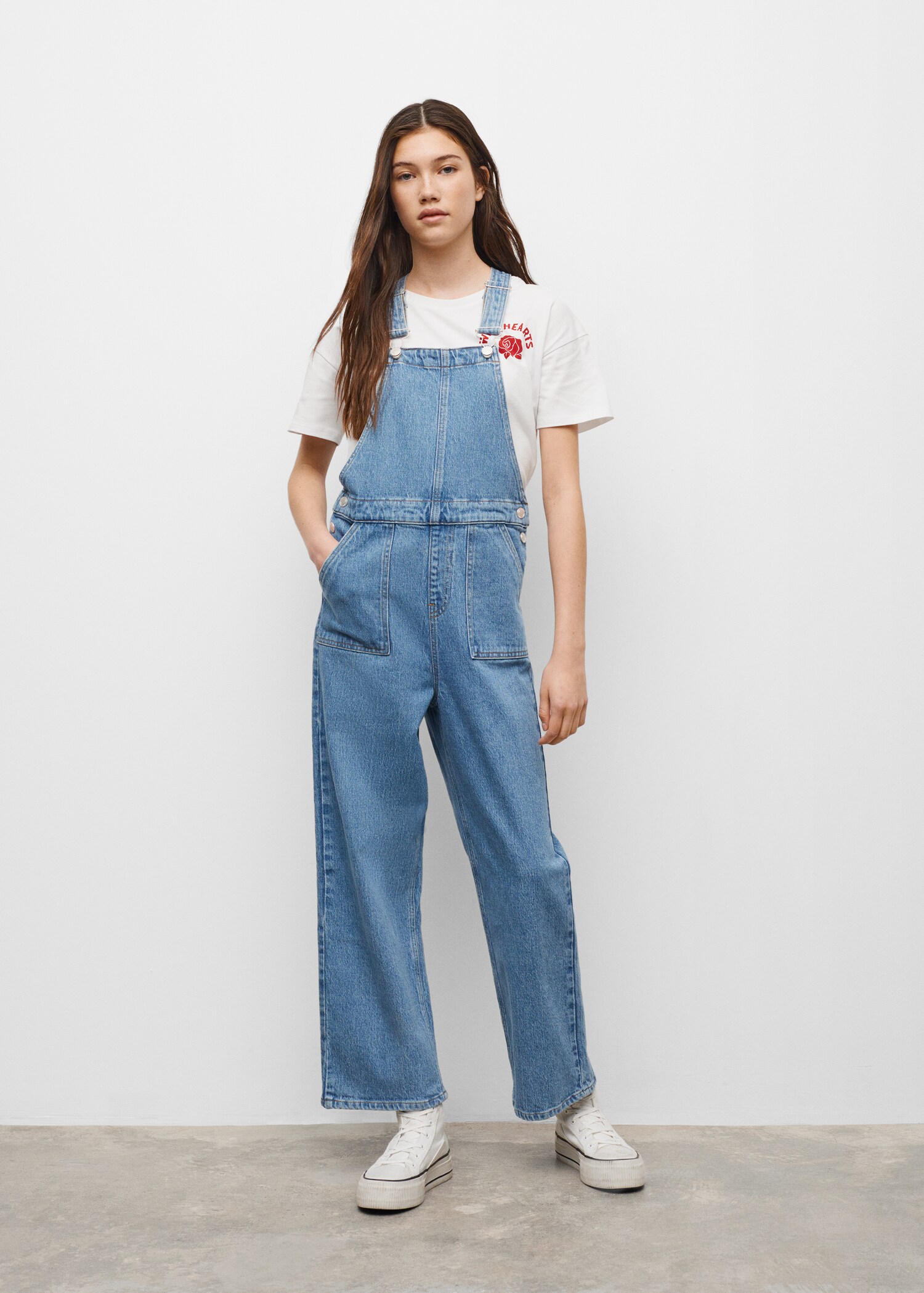 Denim culotte dungarees - General plane