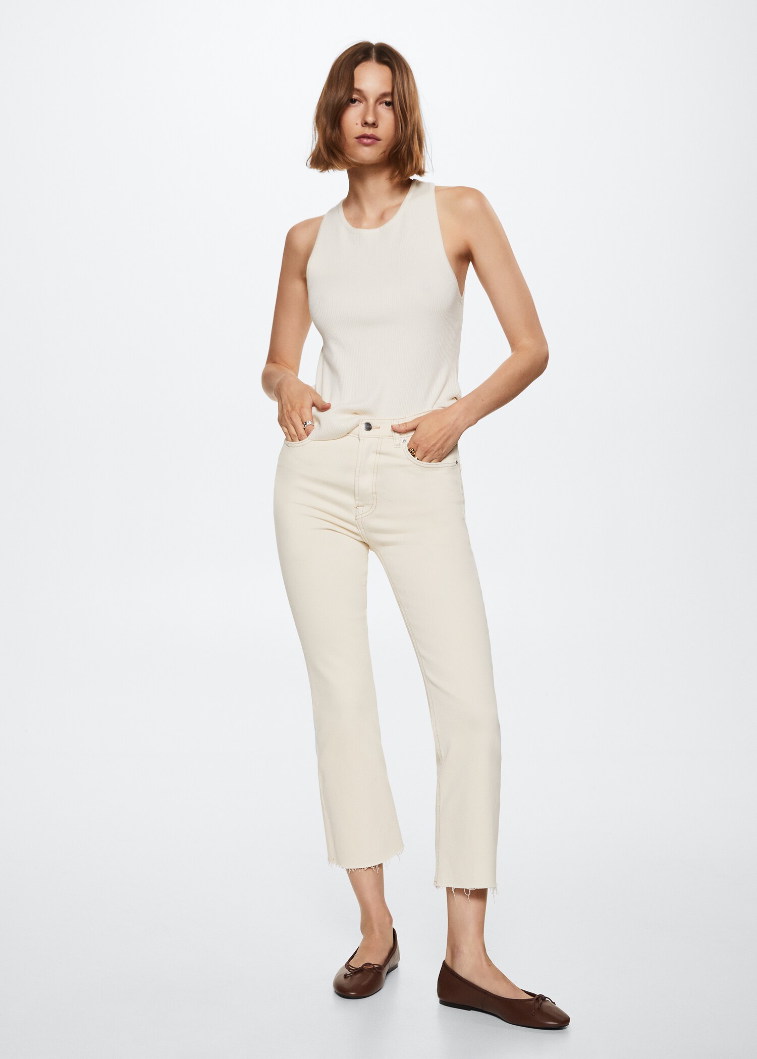 High-waist bootcut jeans - General plane