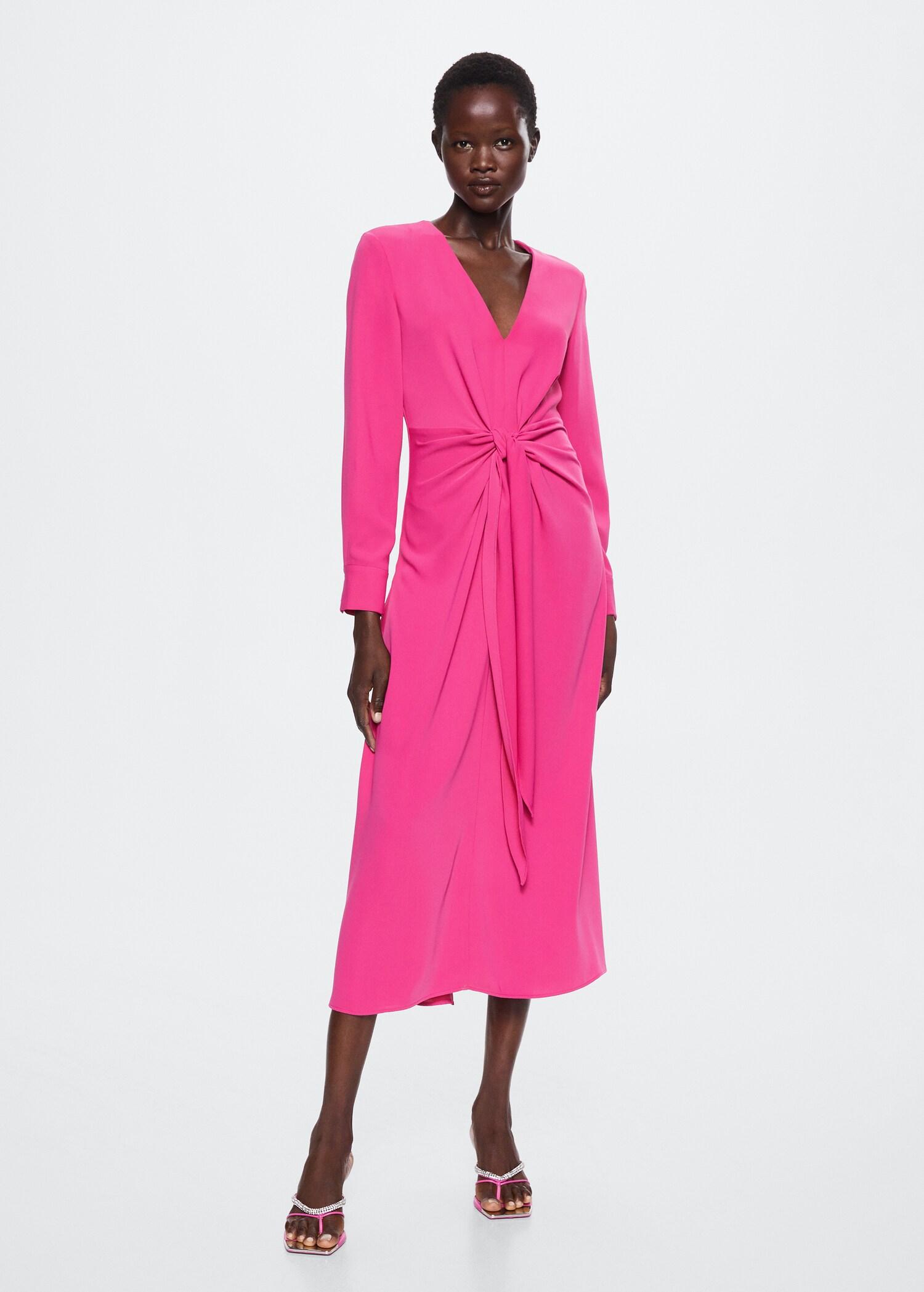 Midi-Kleid mit Schleife - Allgemeine Ansicht
