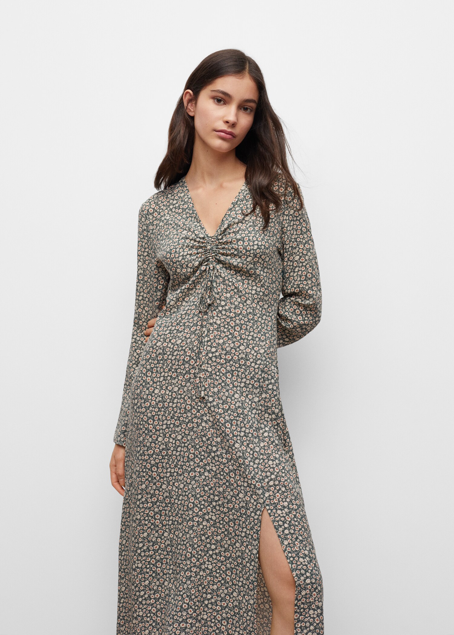 Kleid mit Blumendruck - Allgemeine Ansicht