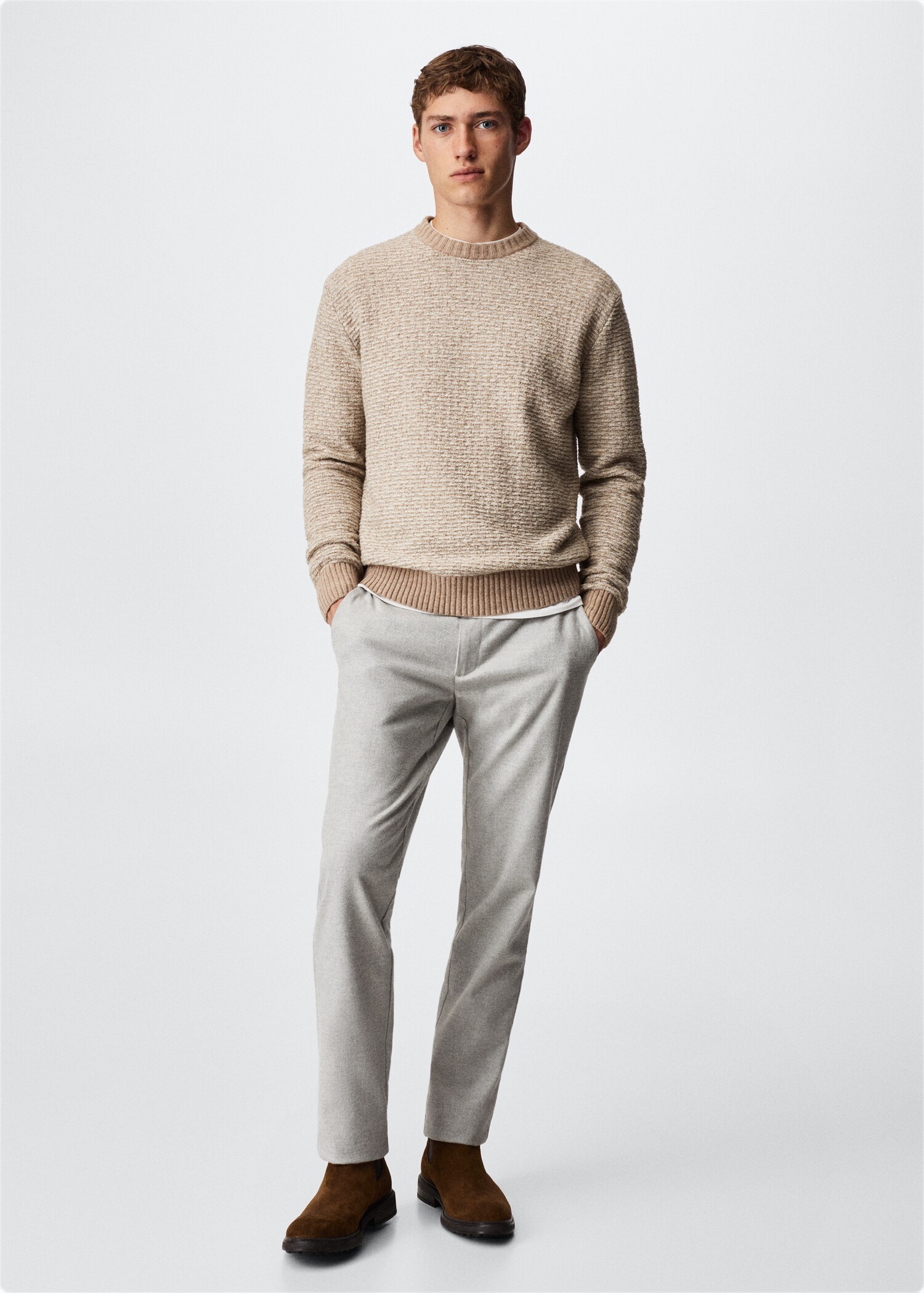 Slim-fit cotton trousers - General plane