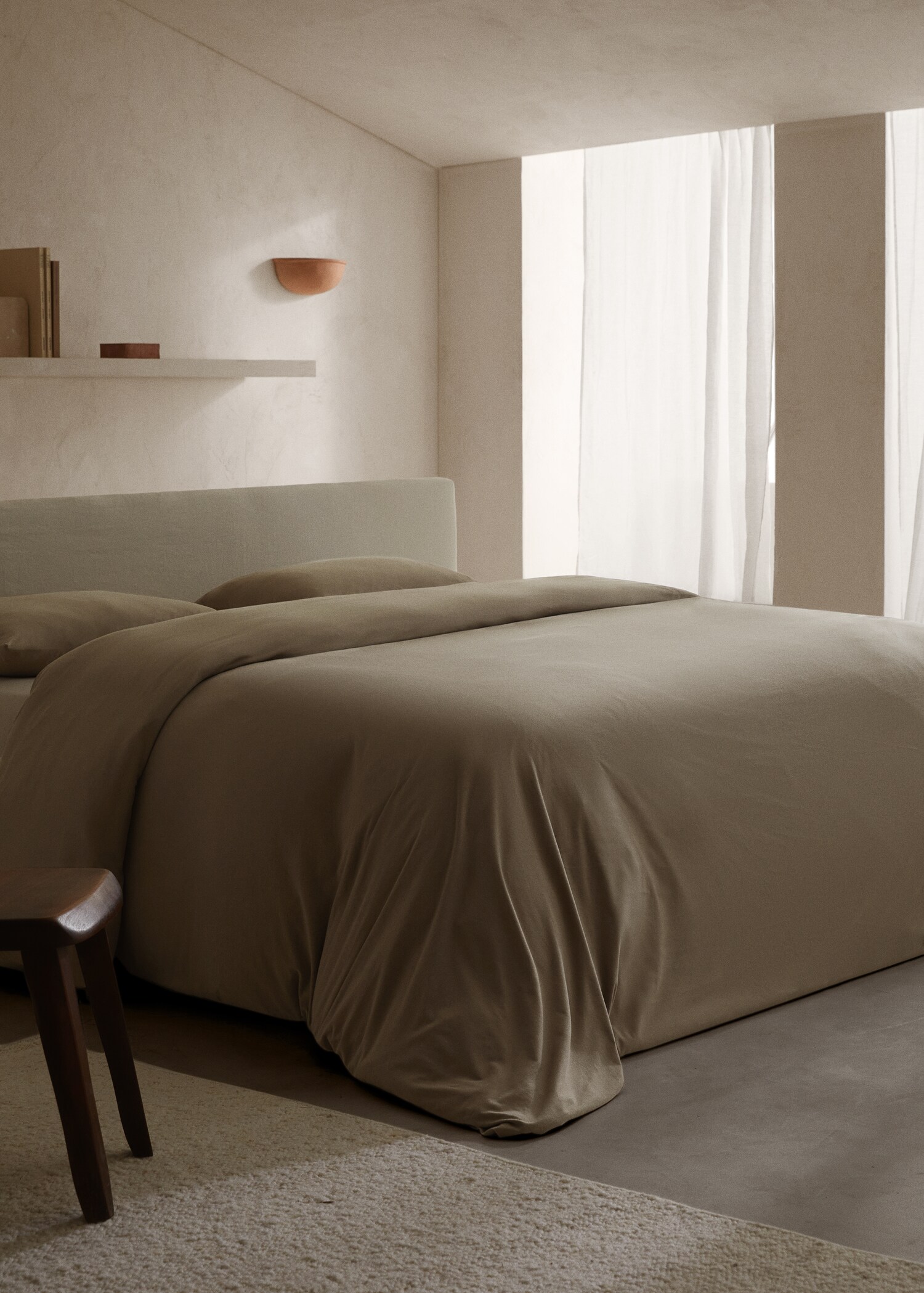 Cotton knit duvet cover 180cm bed - General plane