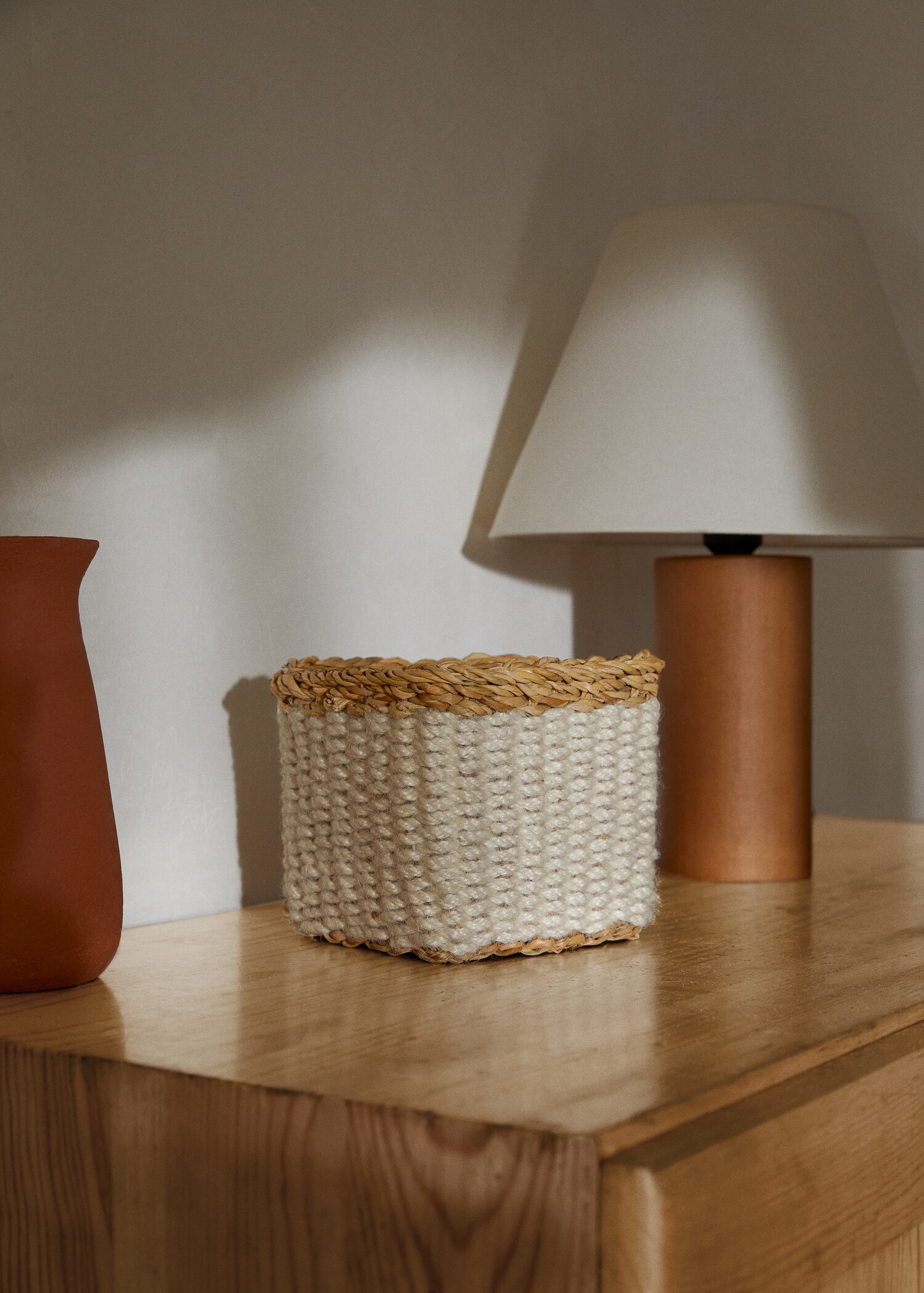 Coș din fibre naturale 14x14 cm - Plan general