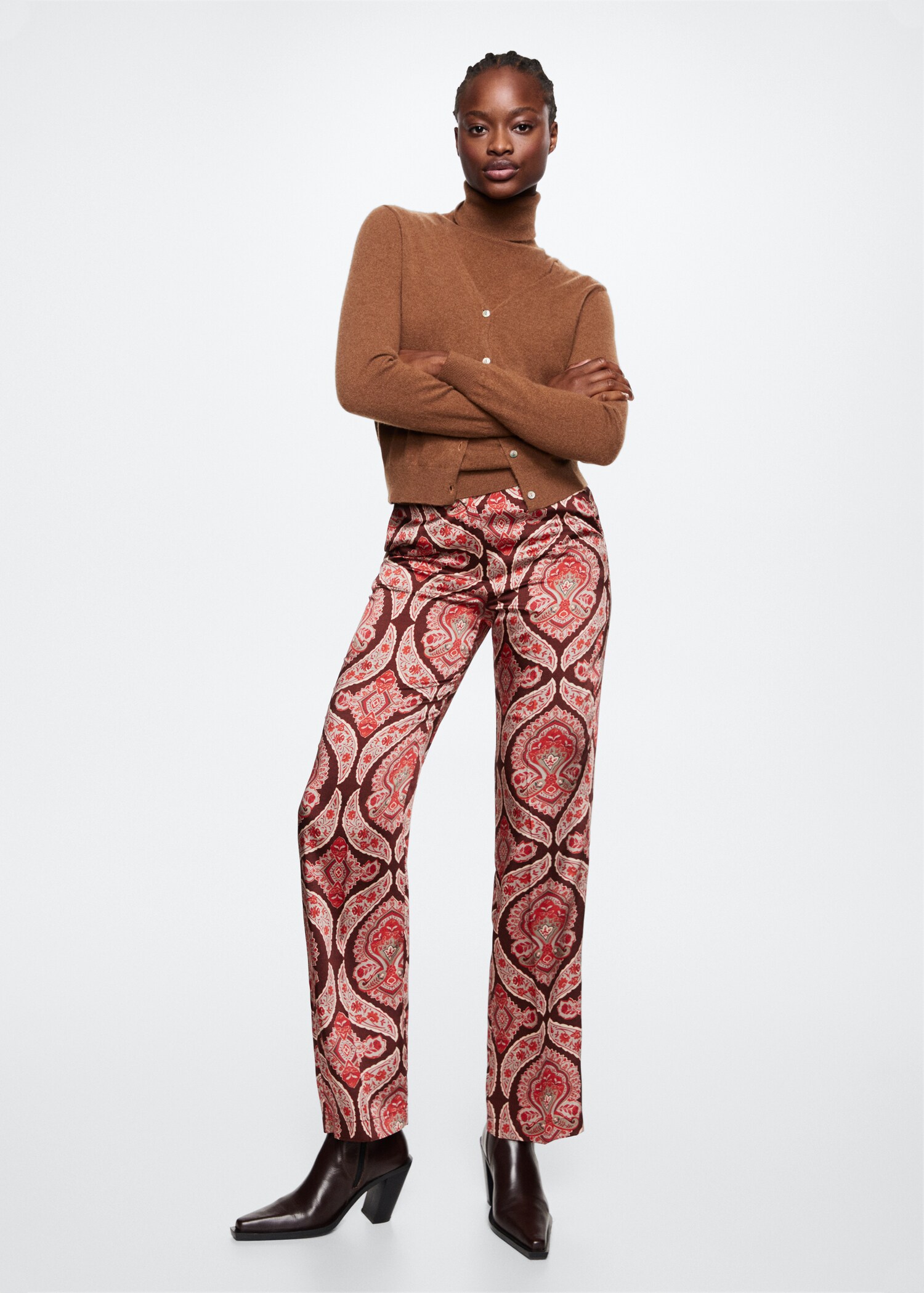 Satin printed trousers - General plane