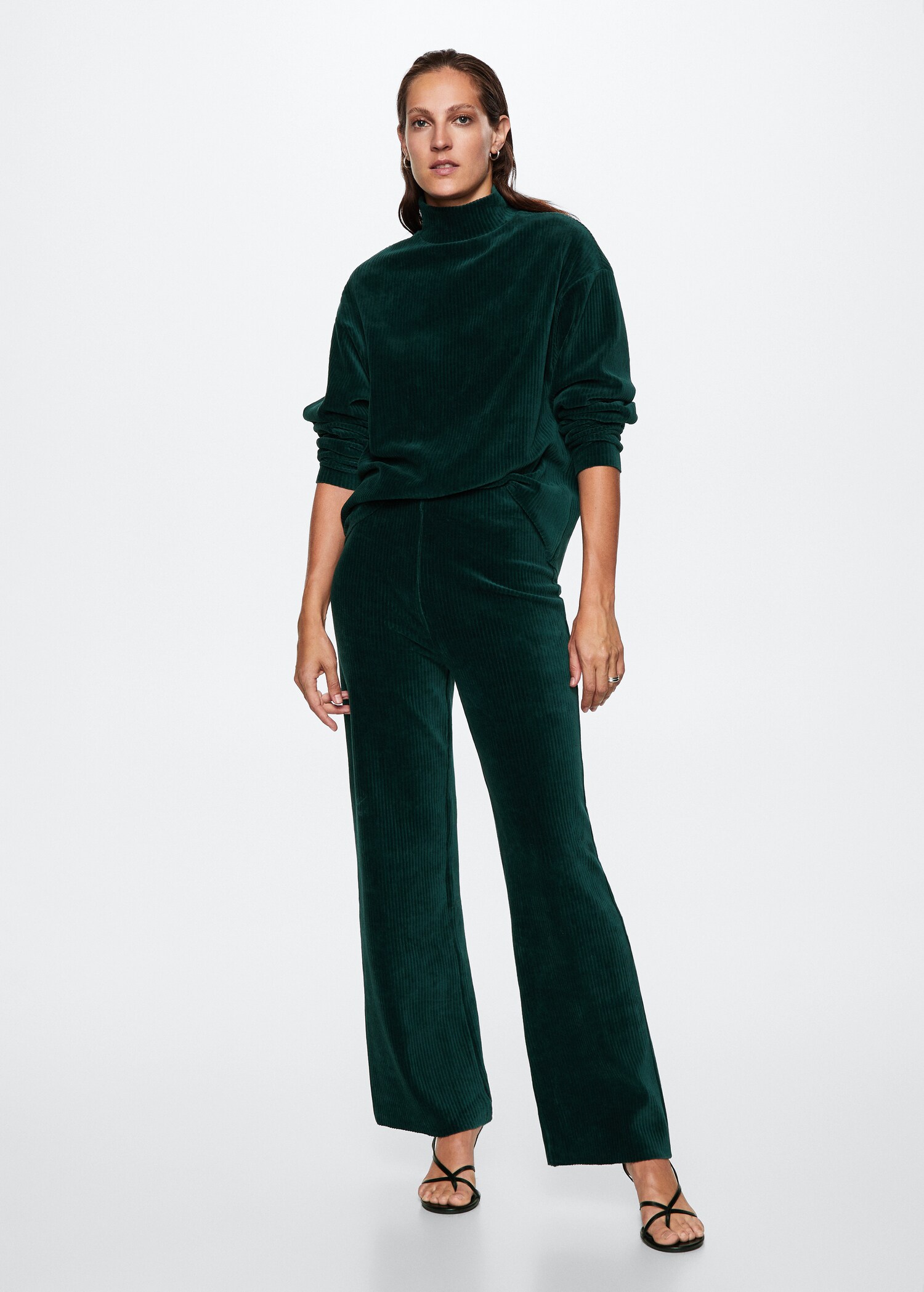 Pantalon velours côtelé taille élastique - Plan général