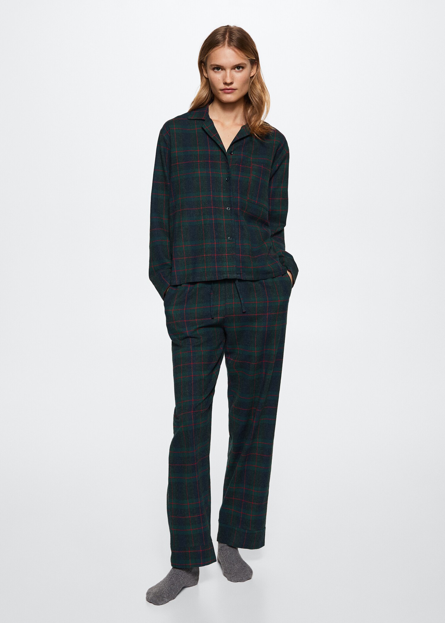 Camisa pijama franel·la quadres - Pla general