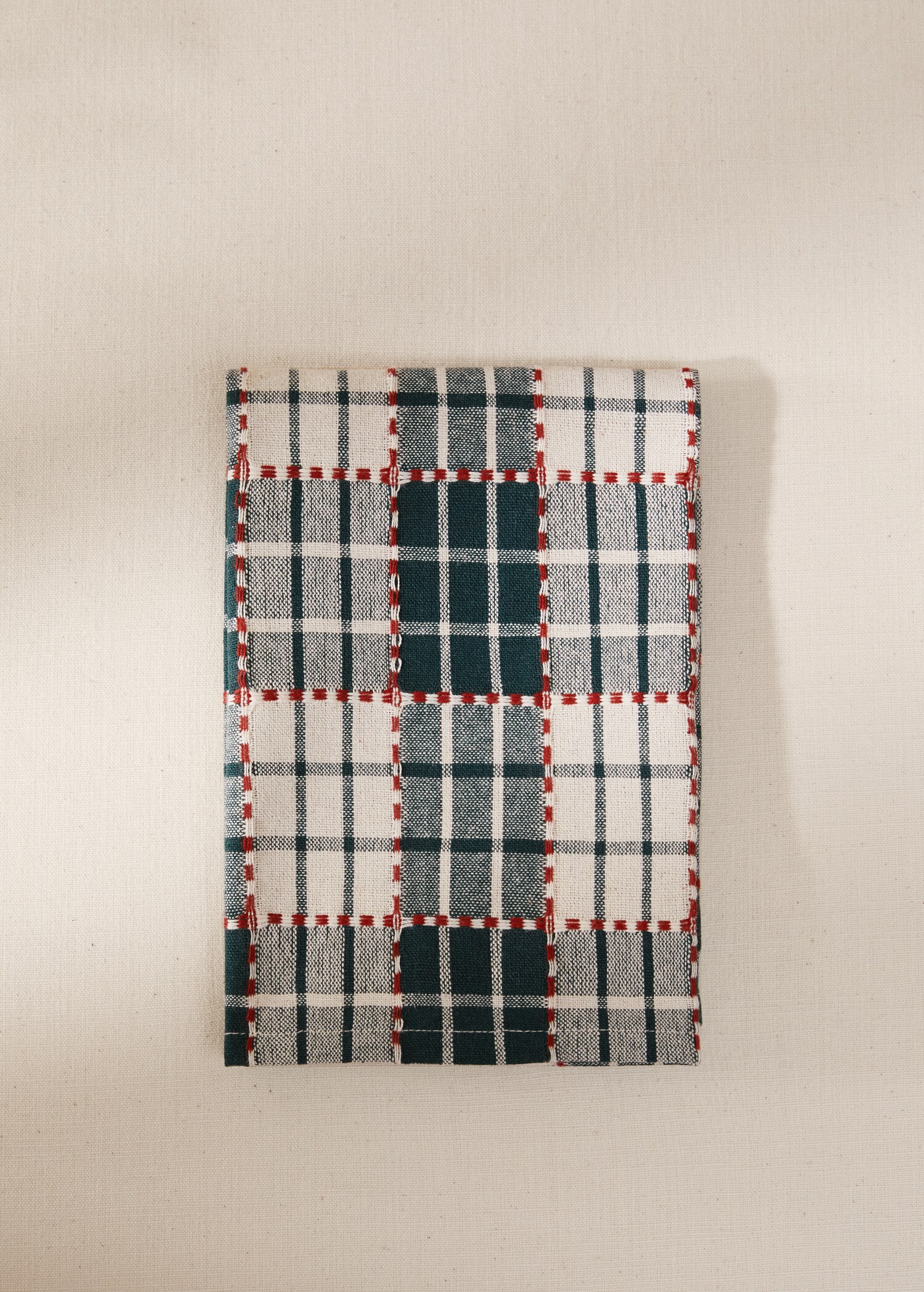 Pack de dos servilletas cuadros algodón 45x45cm - Plano general
