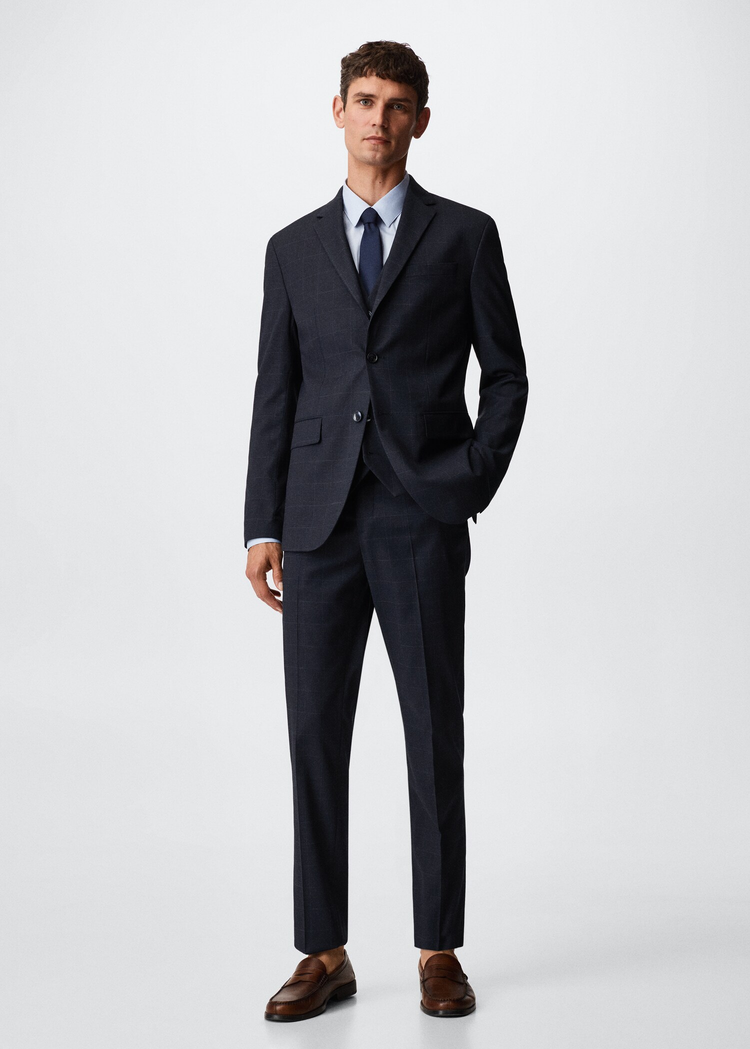 Slim fit check suit blazer - General plane