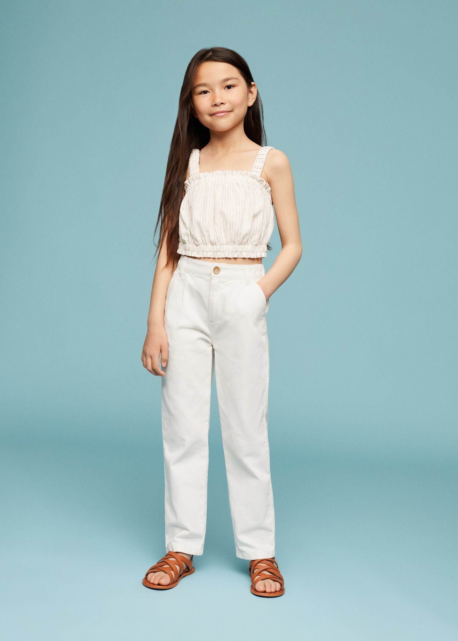 Straight-fit pleated trousers - General plane