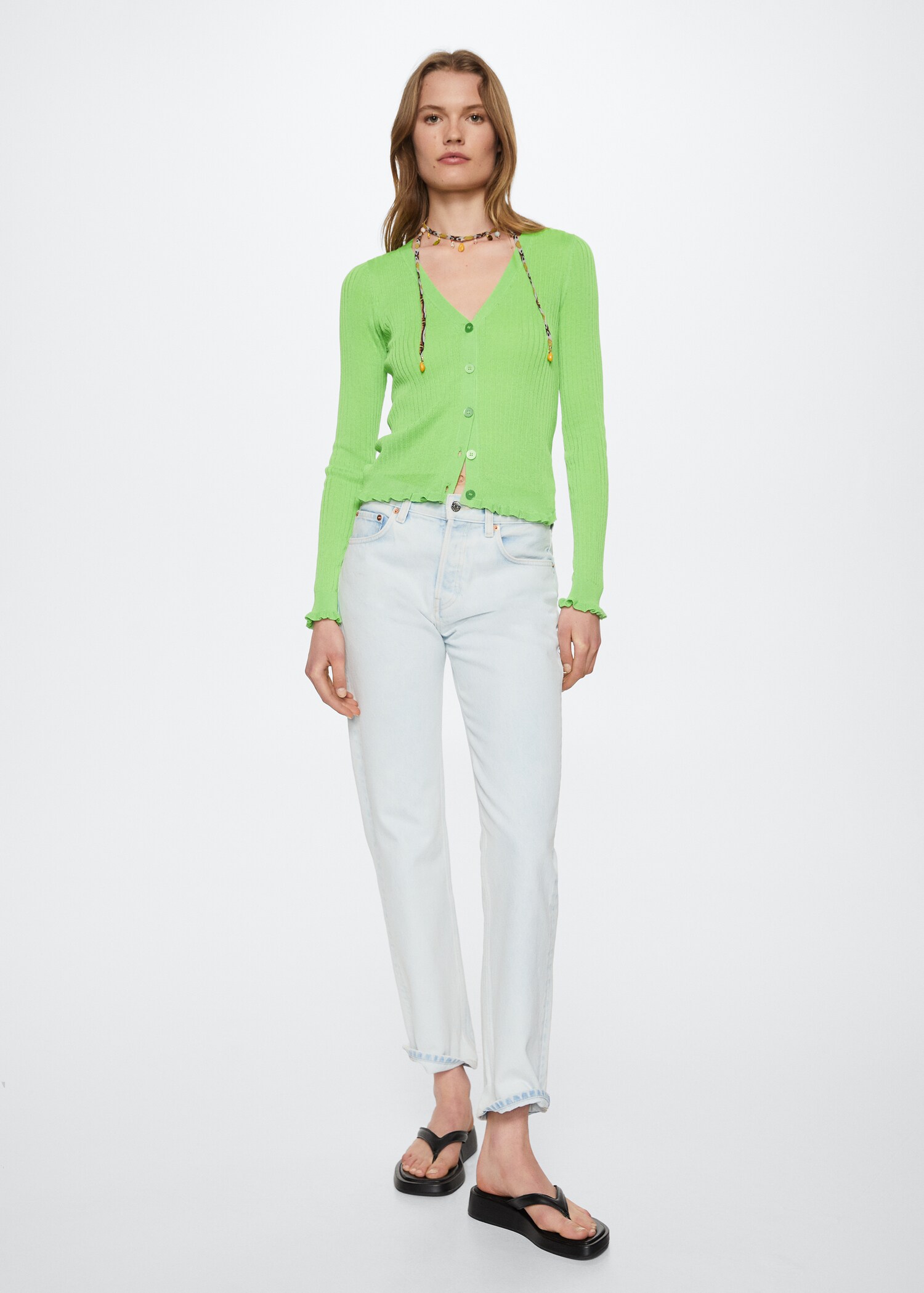Ribbed knit cardigan - General plane
