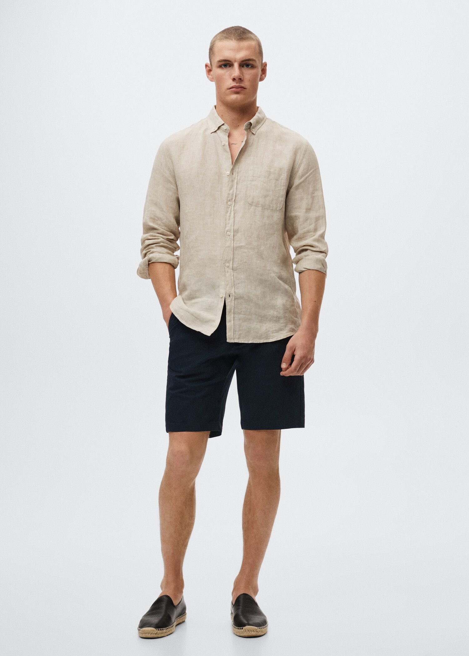 Katoenen chino slim-fit bermuda - Overzichtstekening