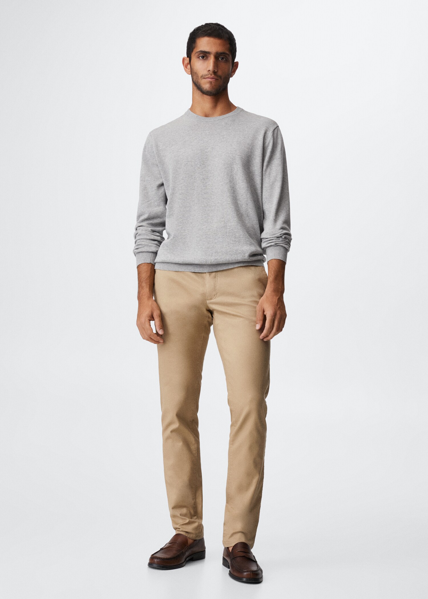 Slim fit serge chino trousers - General plane
