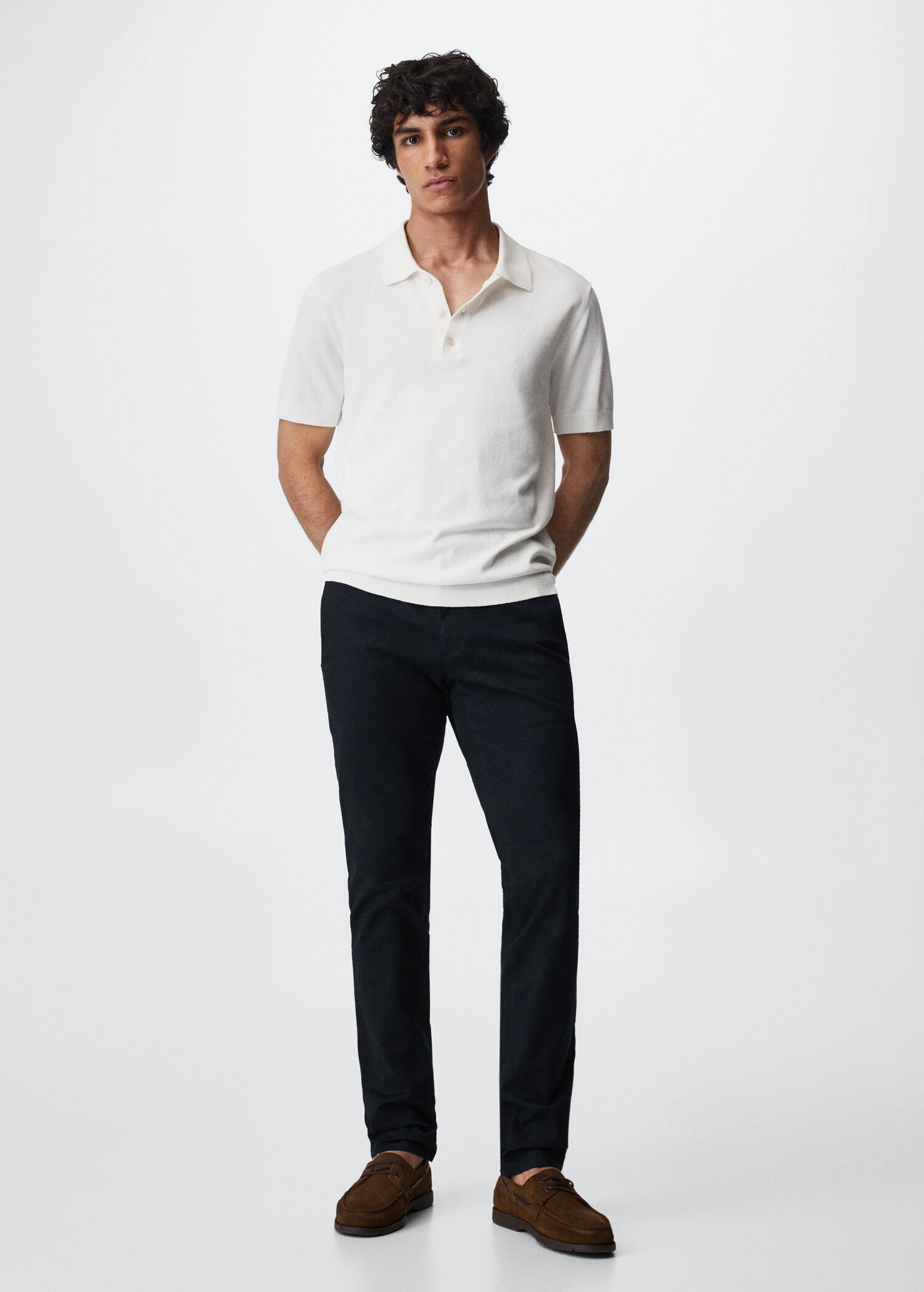Slim fit serge chino trousers - General plane