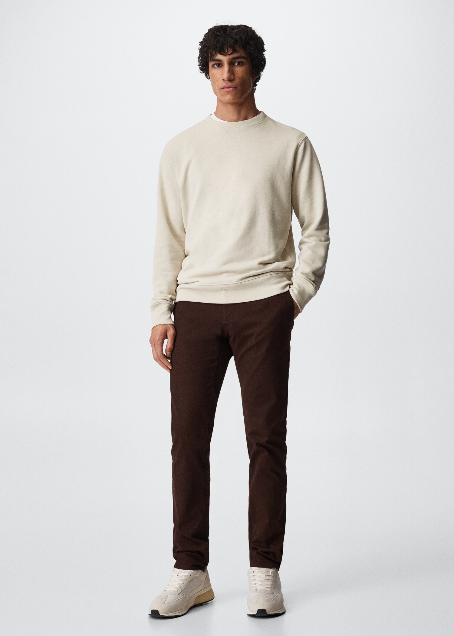 Slim fit serge chino trousers - General plane
