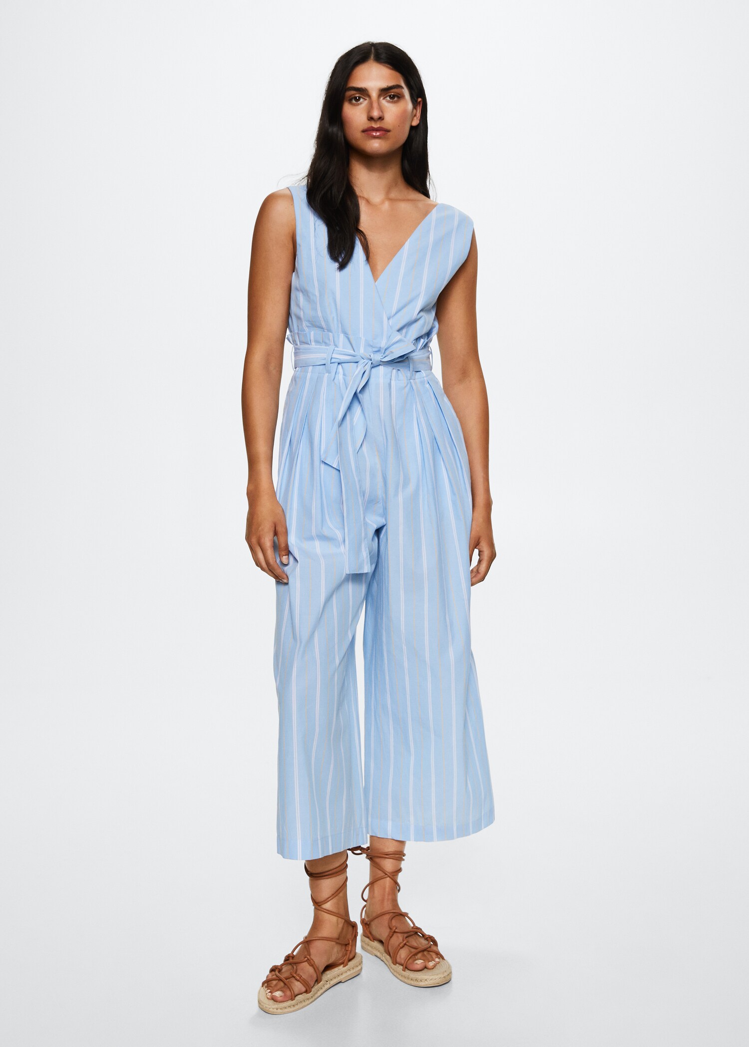 Gestreifter Baumwoll-Jumpsuit - Allgemeine Ansicht