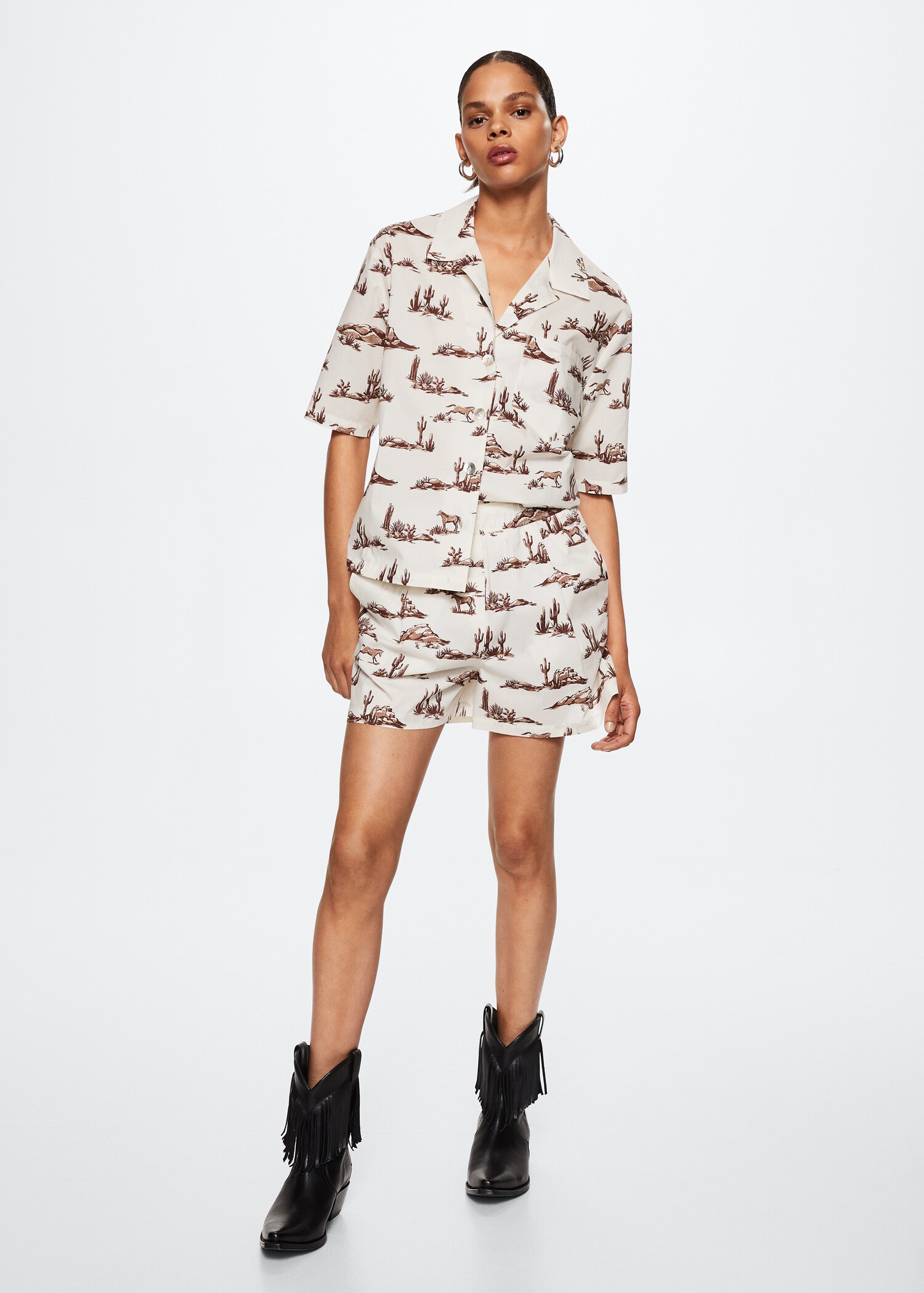 Camisa cotó estampada - Pla general