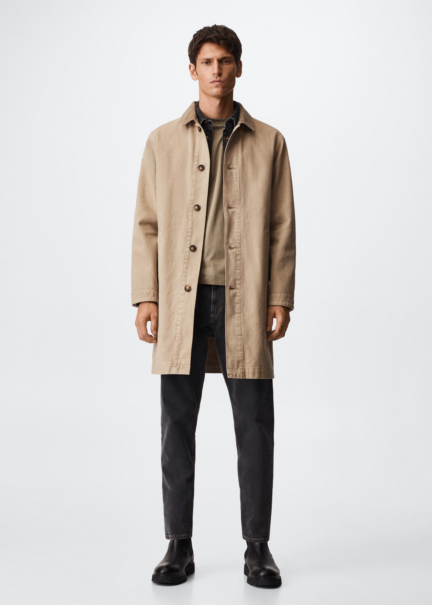 Denim trench coat - General plane