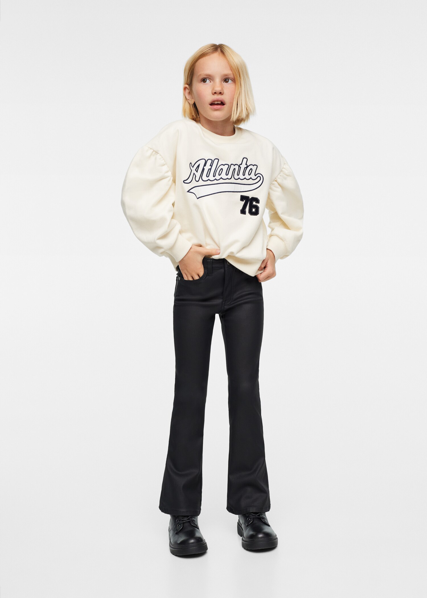 Coated flared trousers - General plane