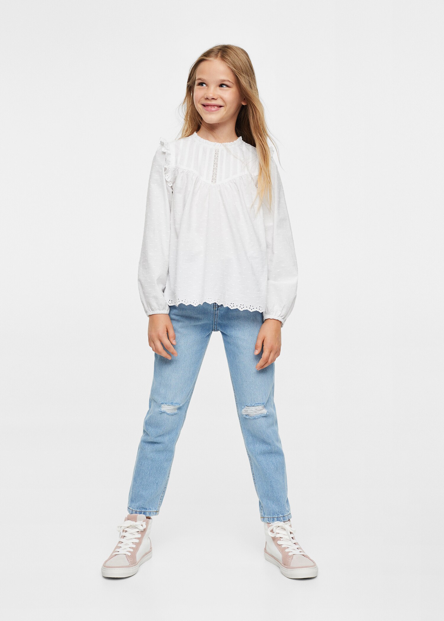Ruffled plumeti blouse - General plane