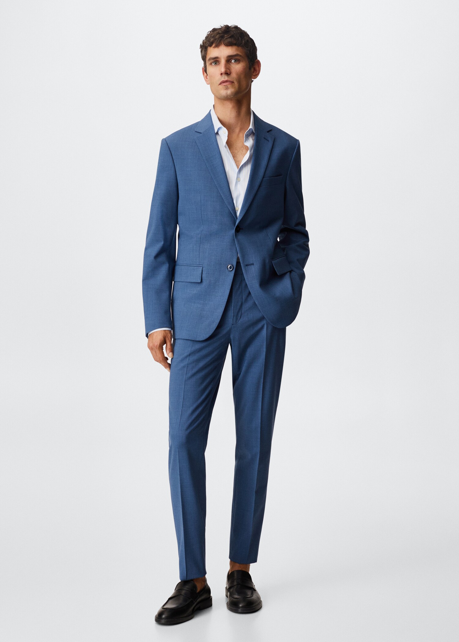 Slim fit thousand striped suit shirt - General plane