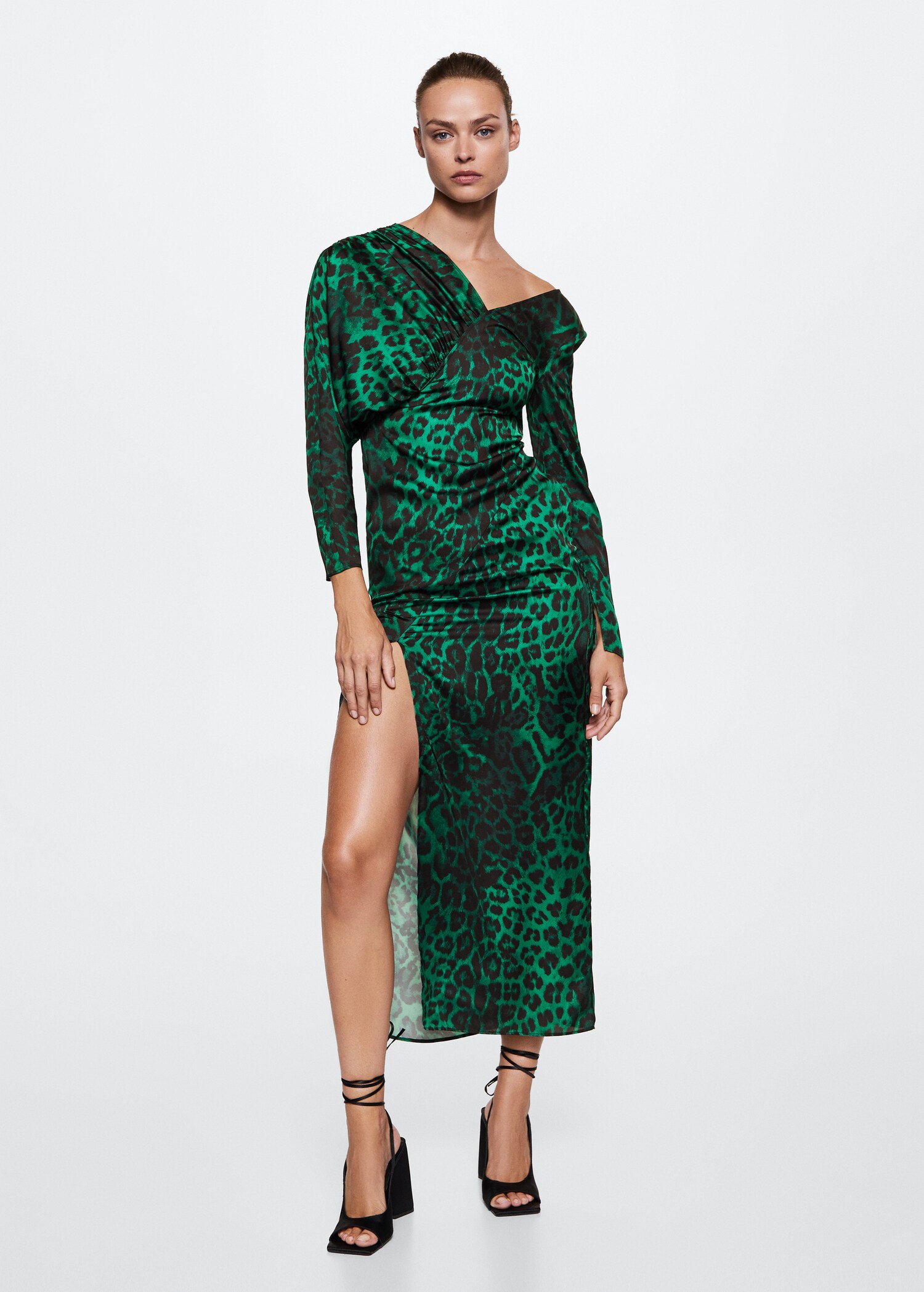 Animal-print fluid dress - General plane