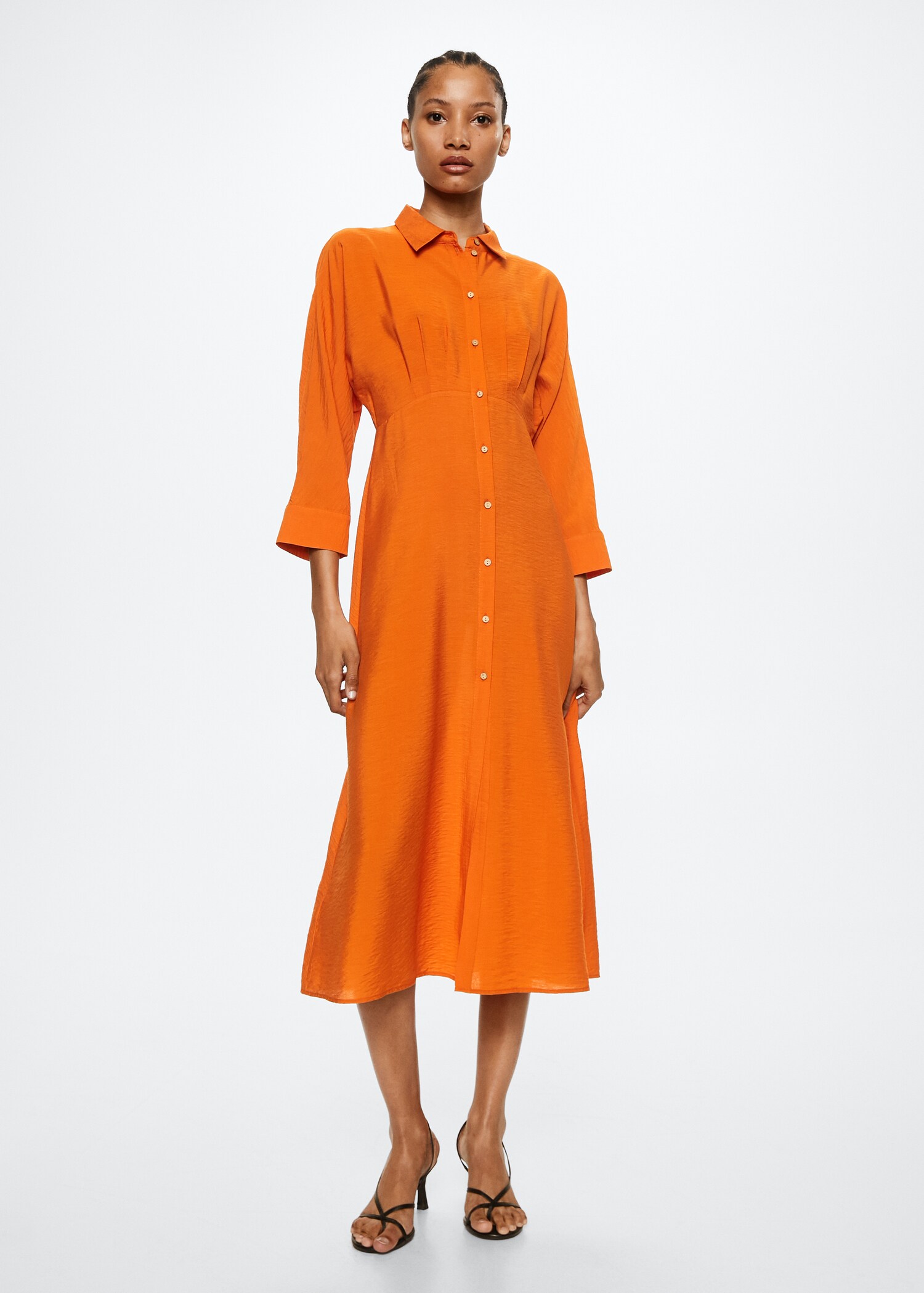 Vestido fluido camisero - Plano general