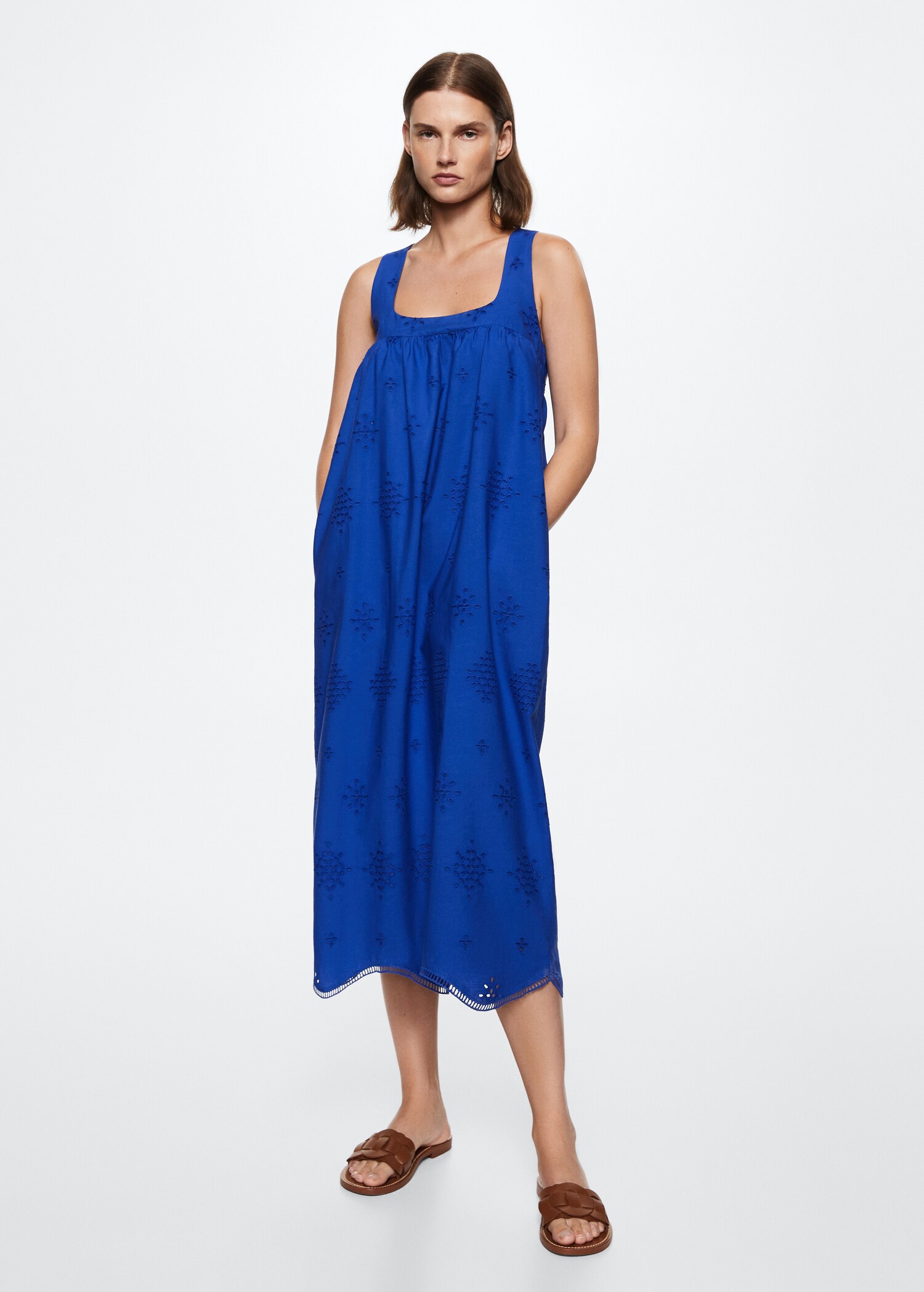 Vestit midi 100% cotó - Pla general