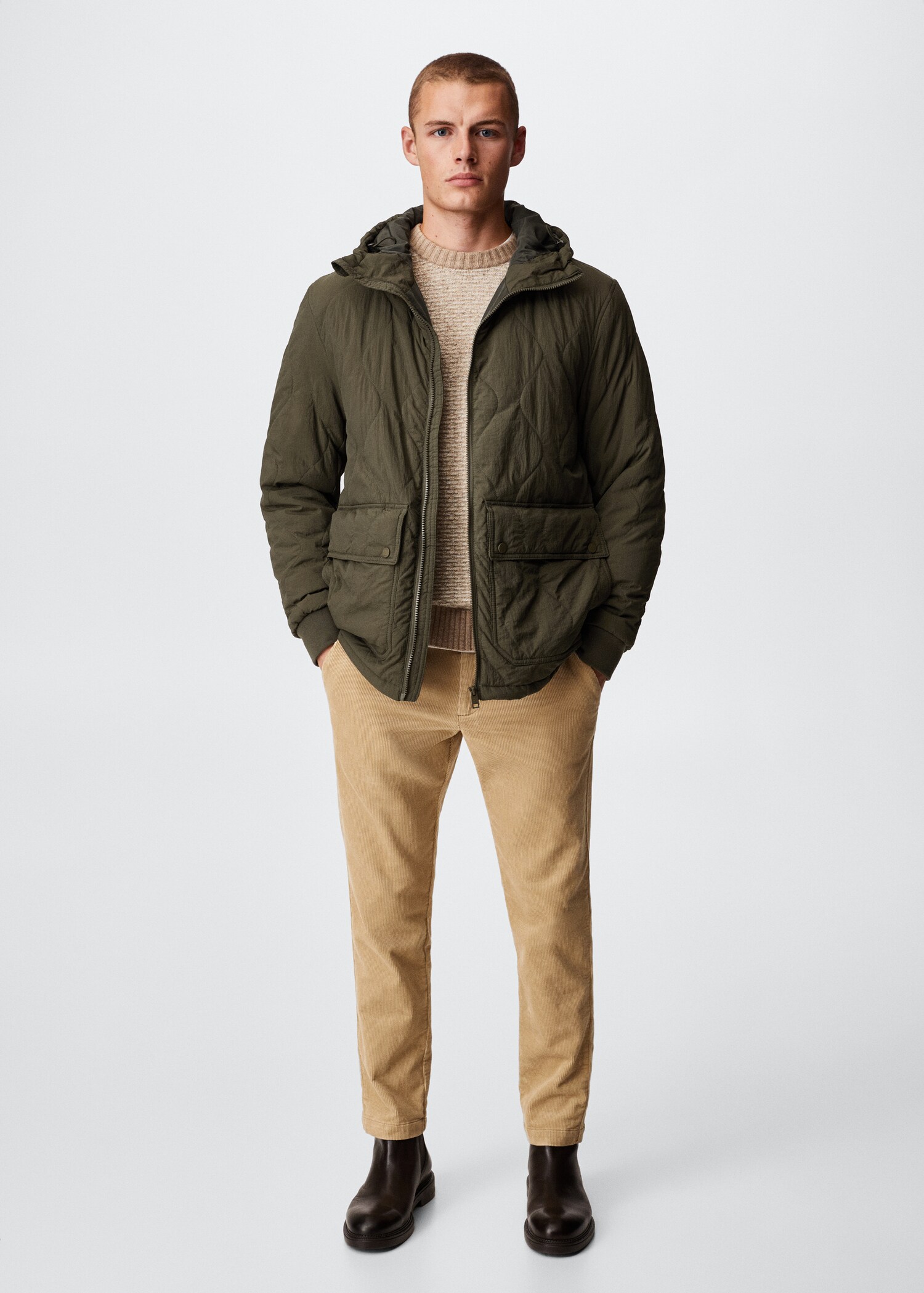 Textured padded jacket - General plane