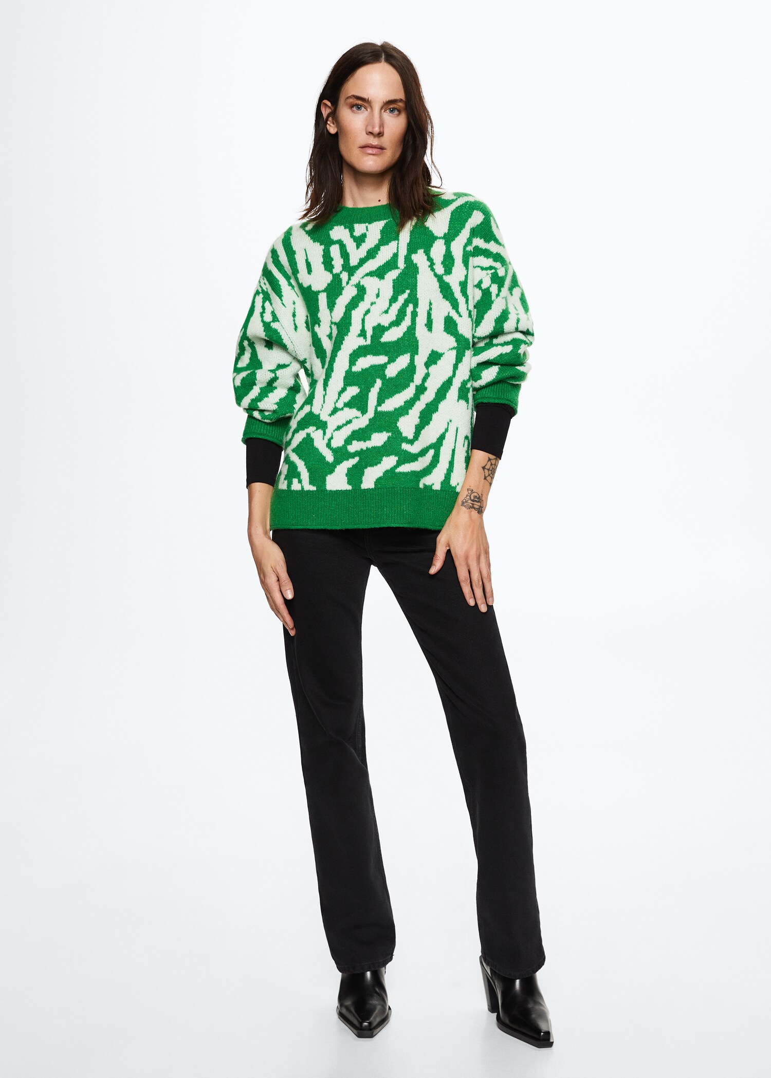 Strickpullover mit Animal Print - Allgemeine Ansicht