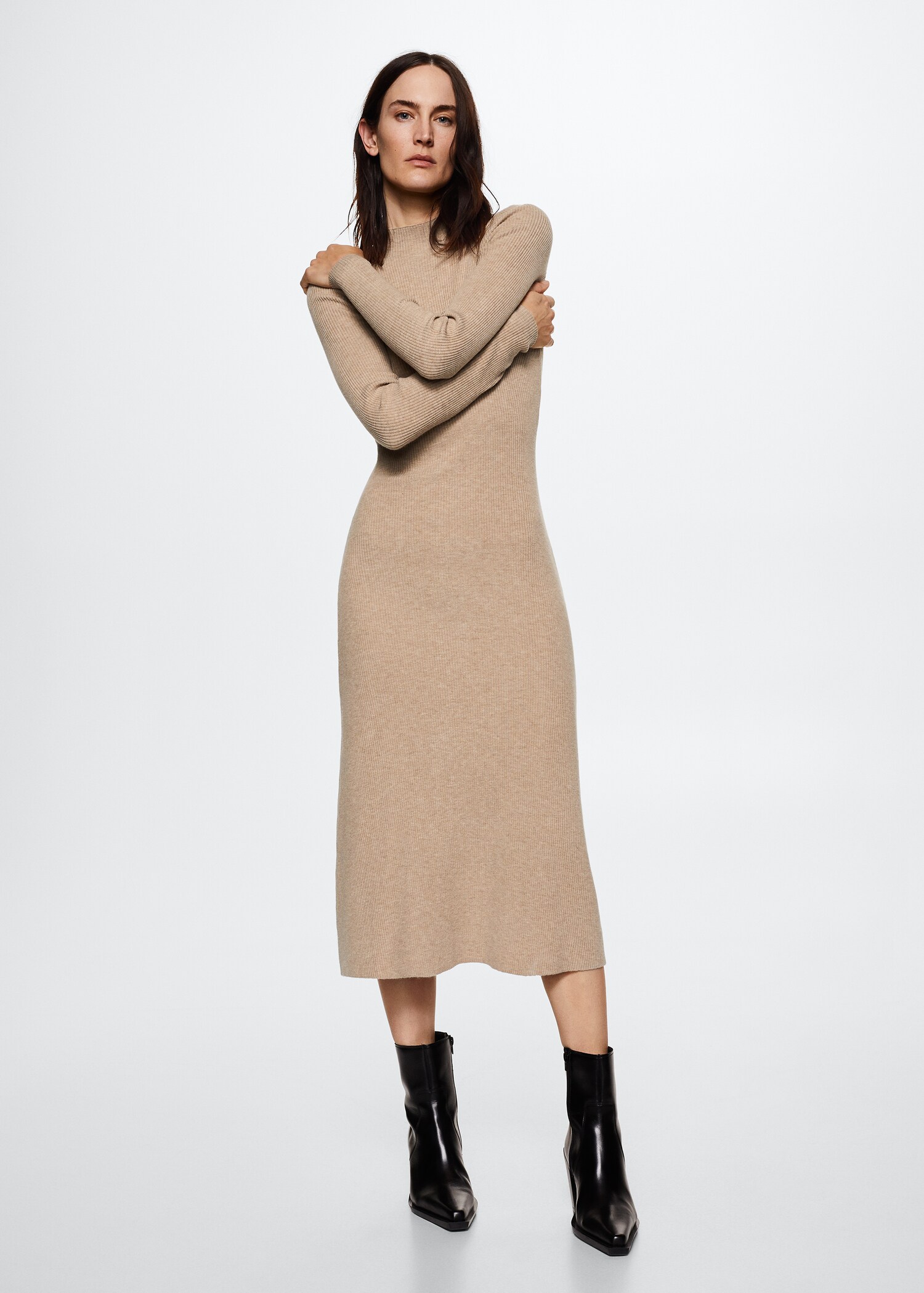 Vestido punto cuello perkins - Plano general