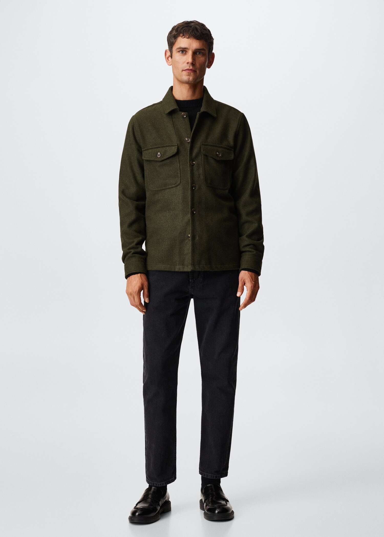 Textured overshirt with pockets - General plane