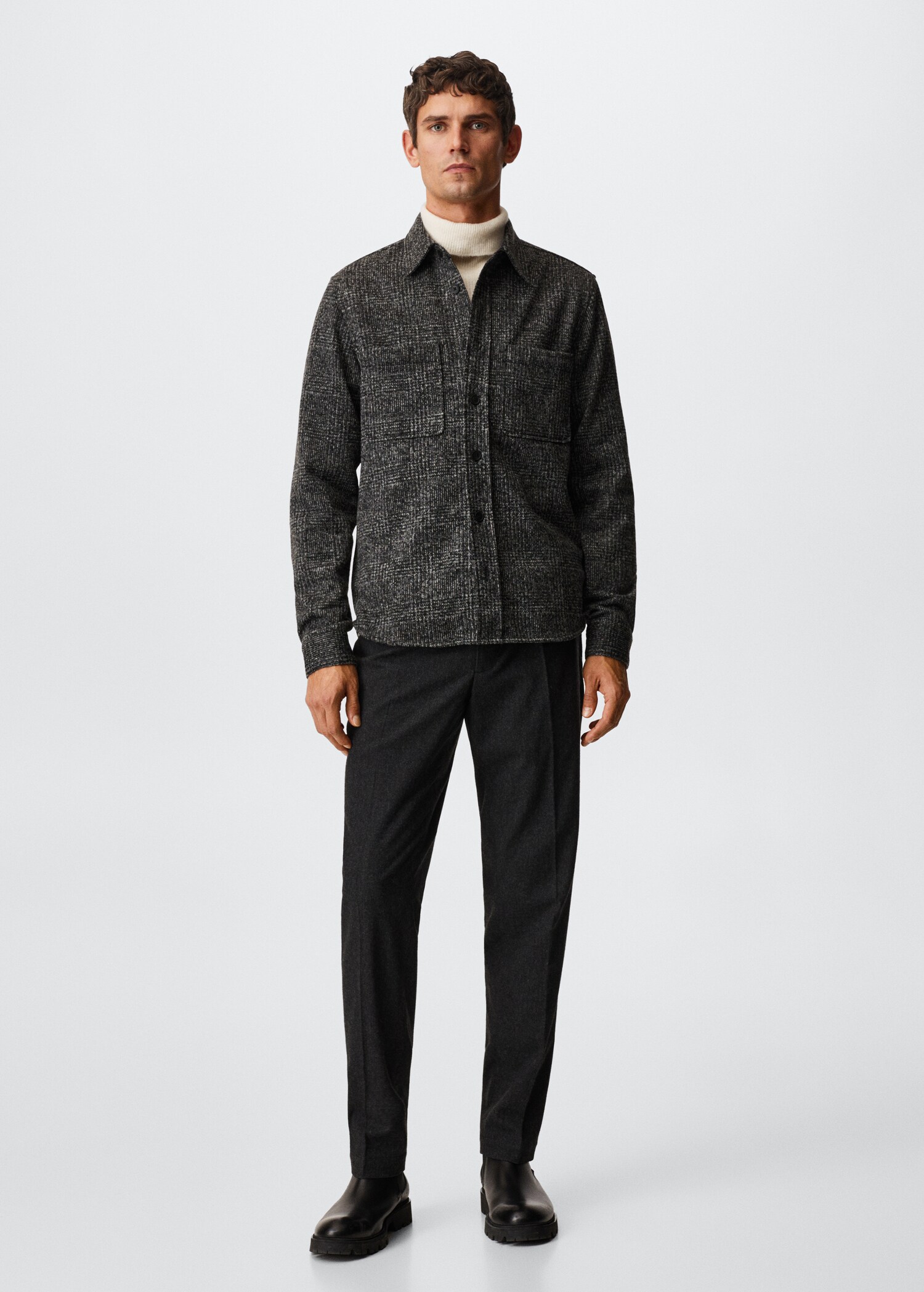 Wool overshirt with pockets - General plane