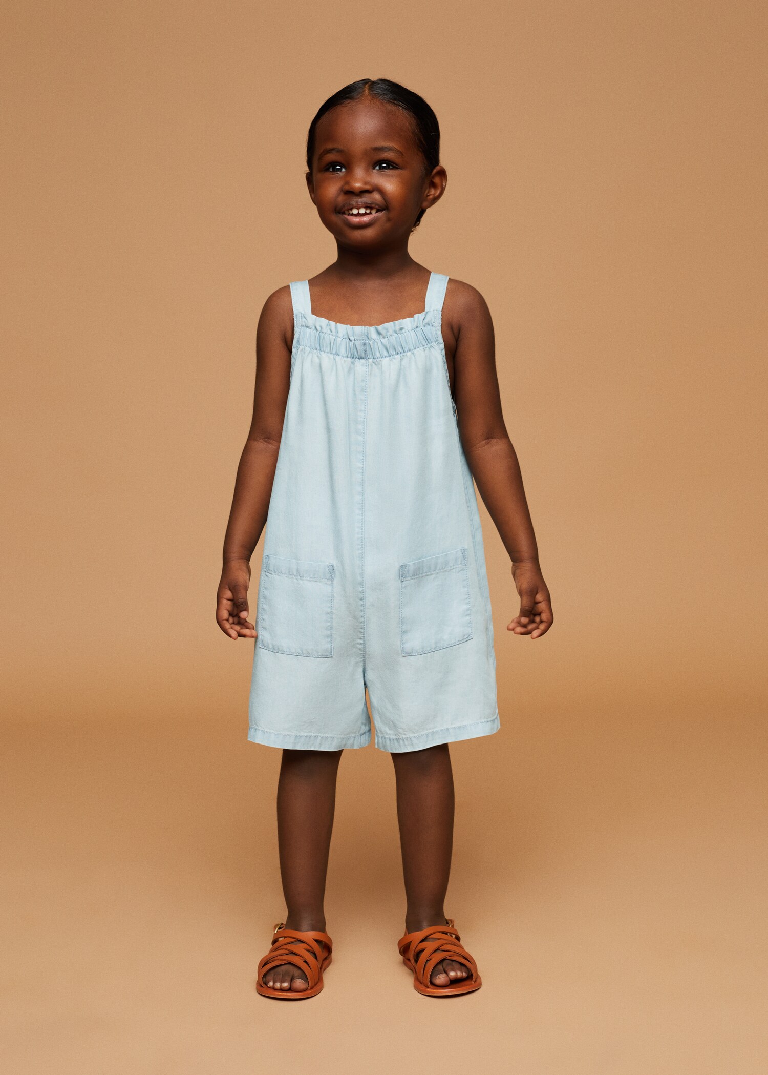 Kurzer Jumpsuit aus Lyocell - Allgemeine Ansicht