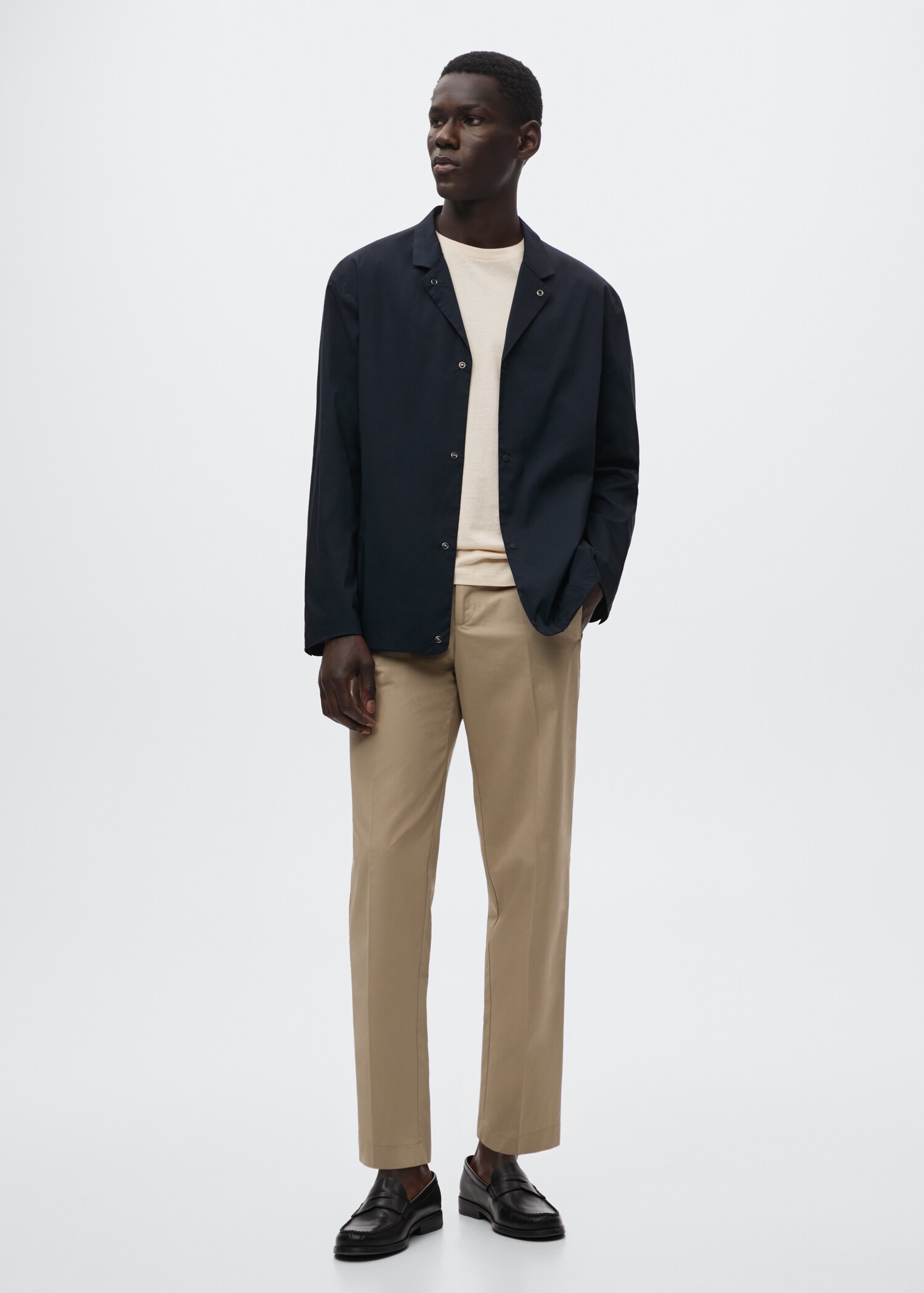 Bomullsjacka button down-krage - Allmän bild