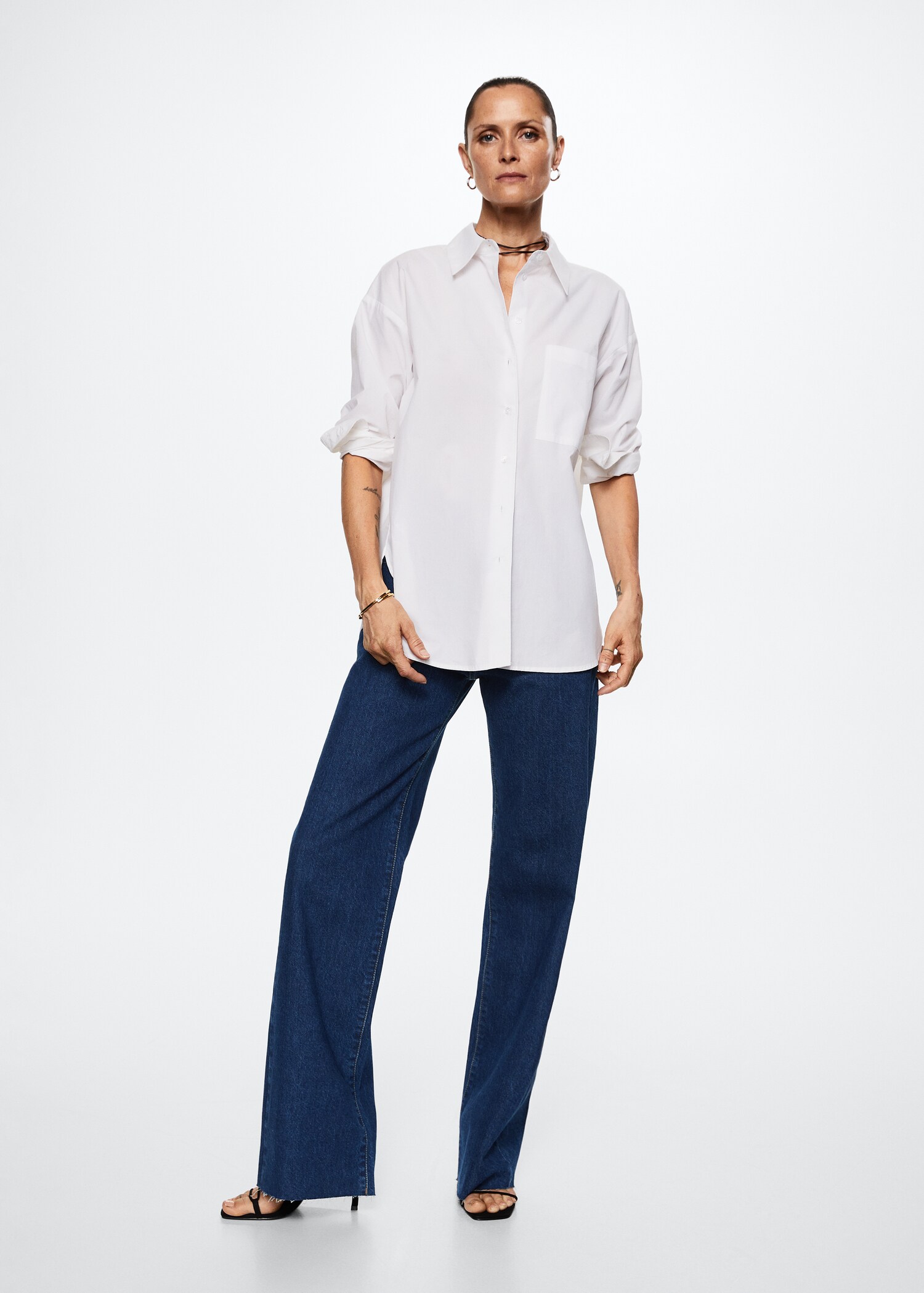 Jeans wideleg tiro alto - Plano general