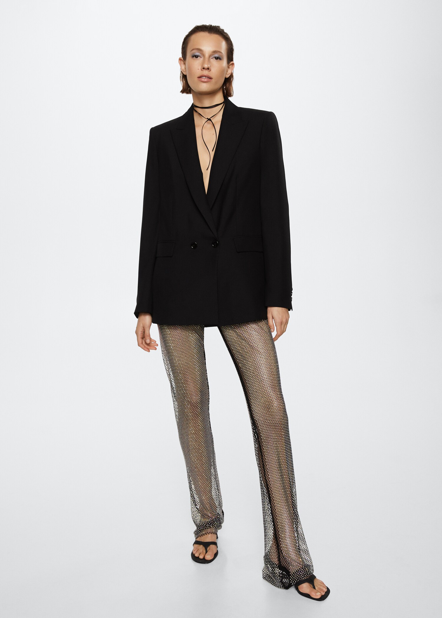 Rhinestone detail trousers - General plane