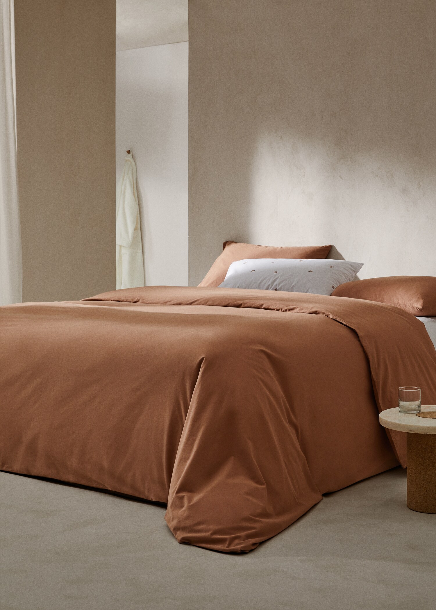 Washed cotton duvet cover Queen bed - General plane