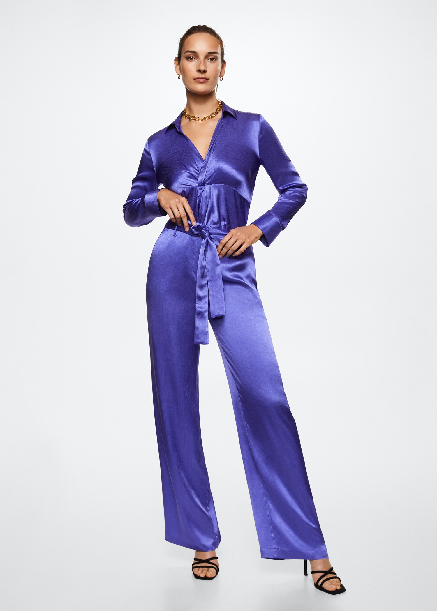Bow satin trousers - General plane