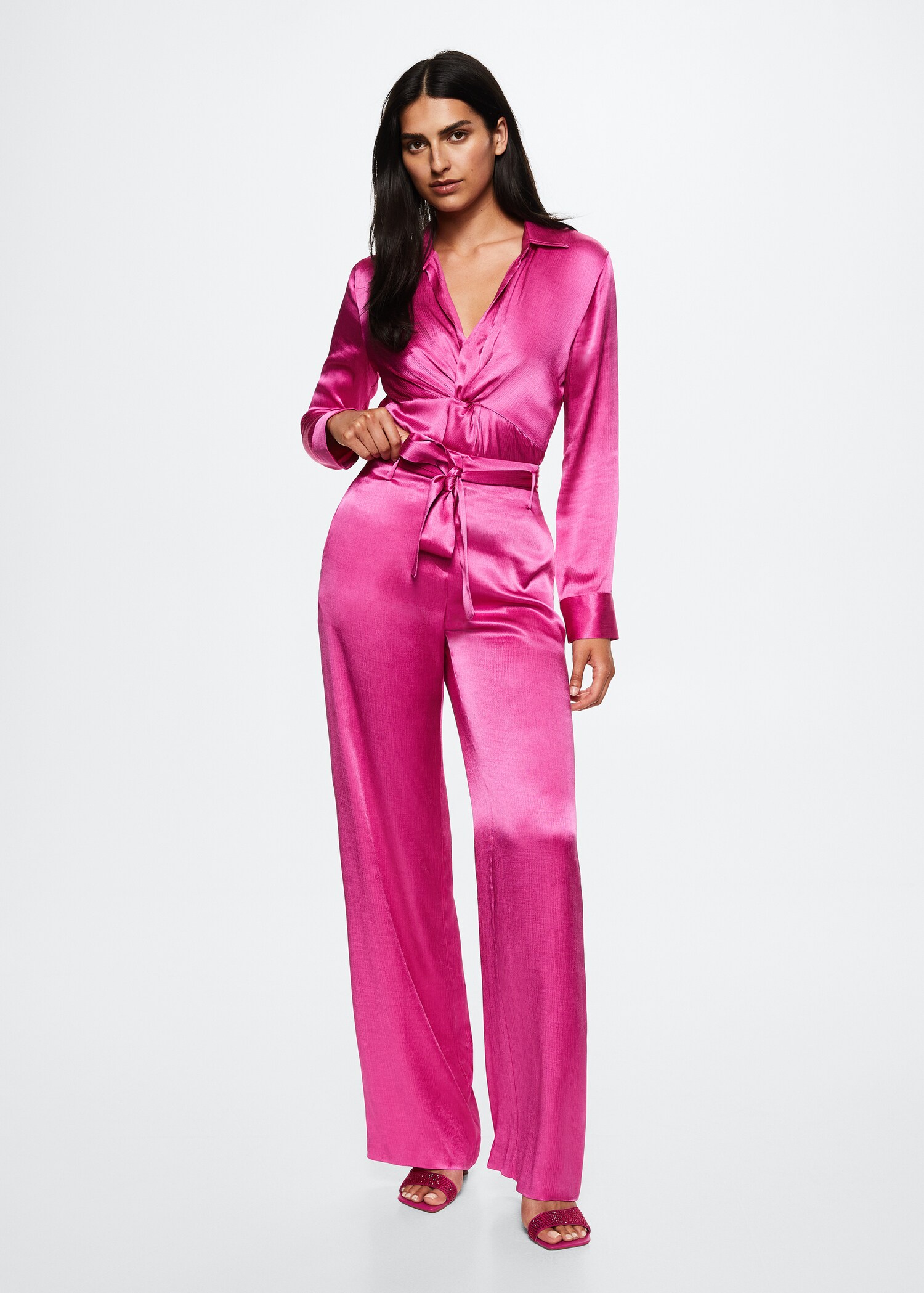 Bow satin trousers - General plane