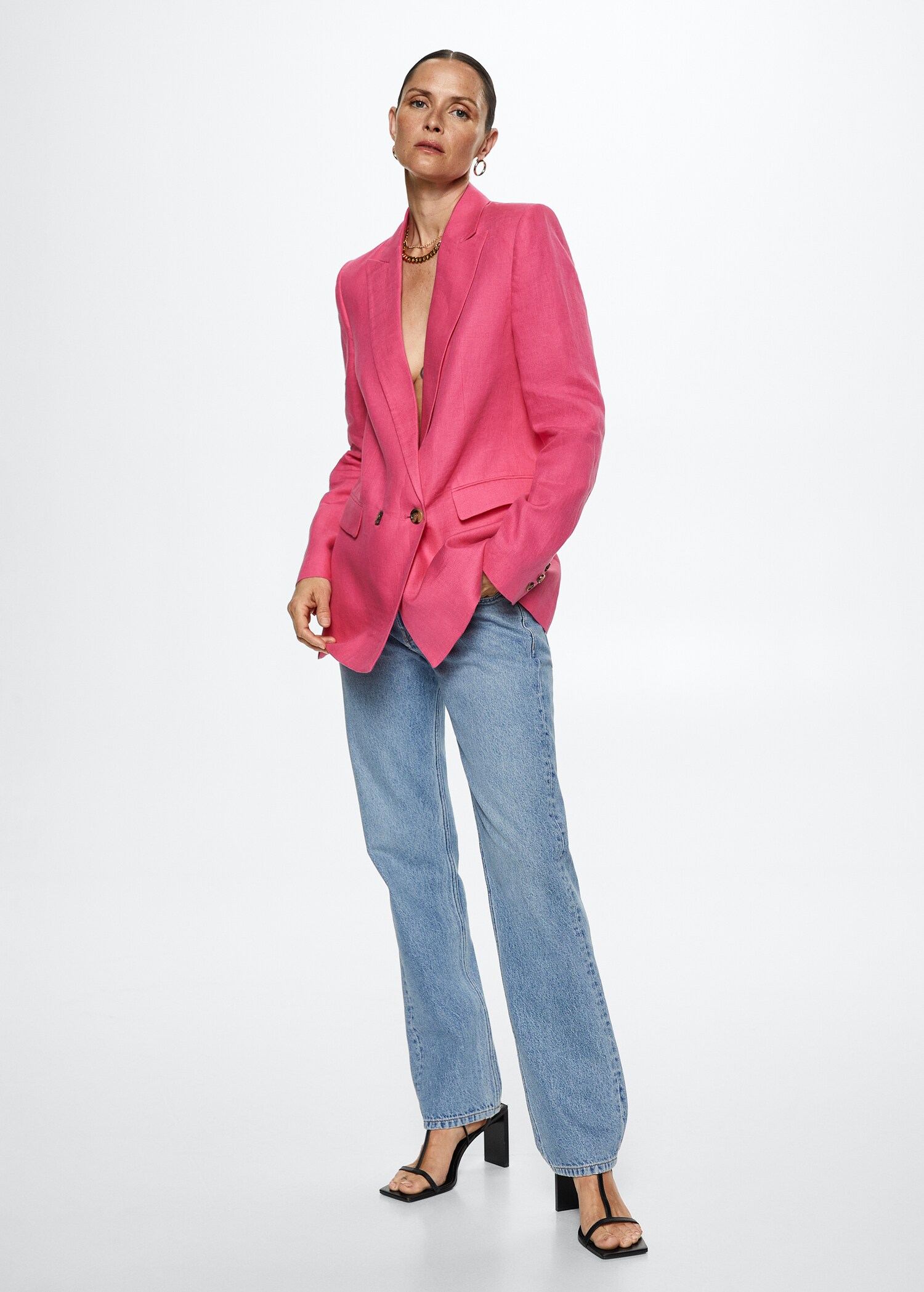 100% linen suit blazer - General plane