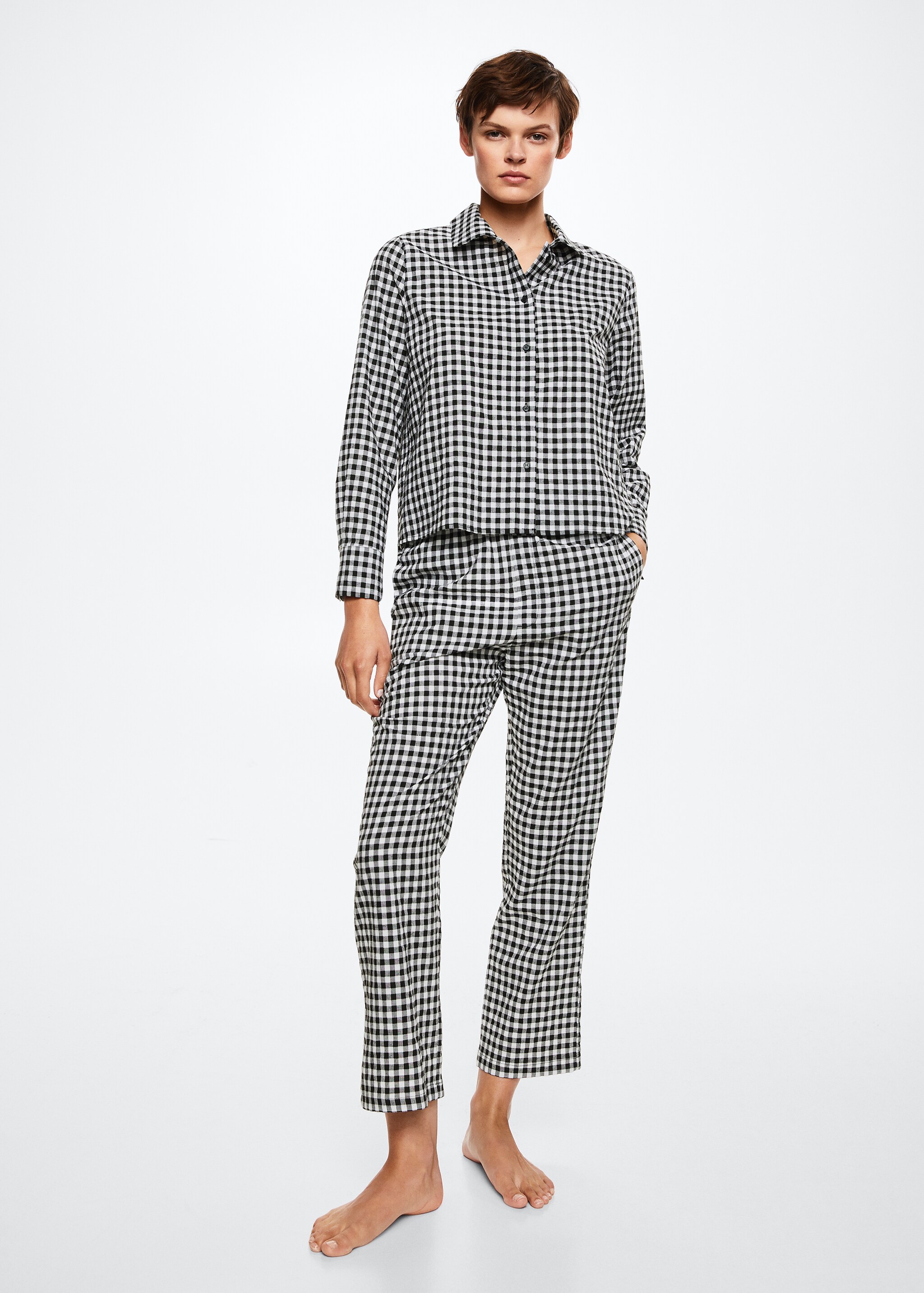 Chemise pyjama carreaux flanelle - Plan général