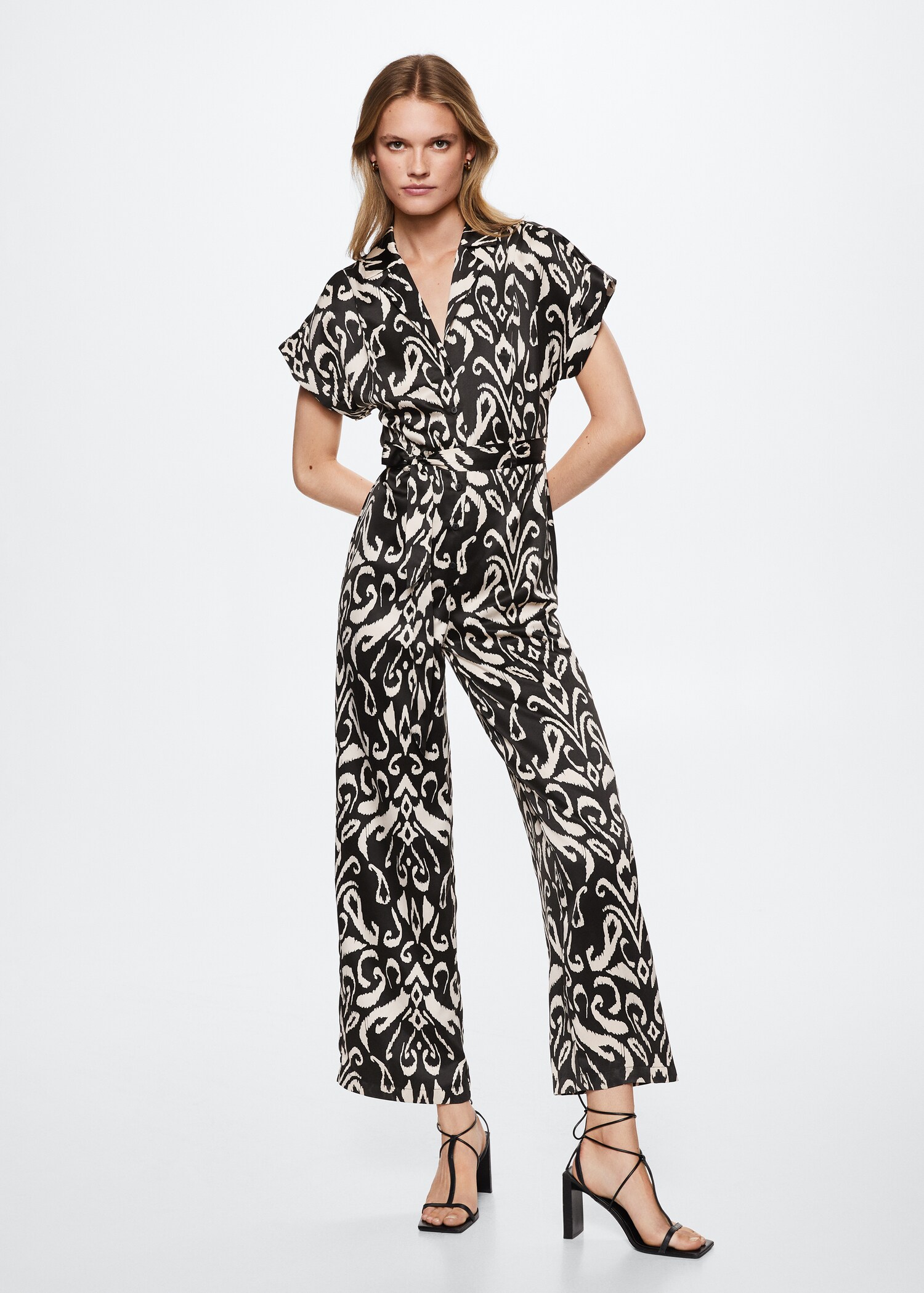 Belt printed jumpsuit - General plane