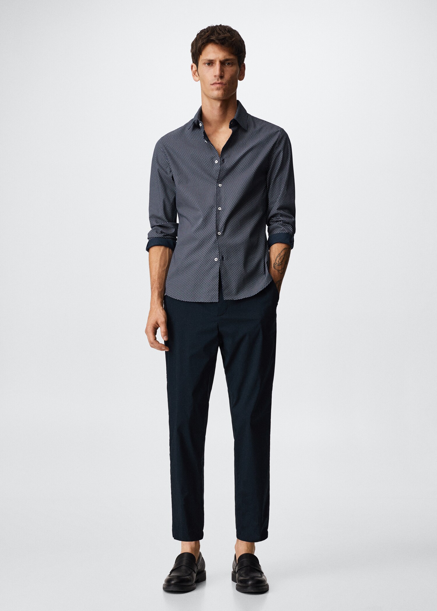 Gemustertes Slim Fit-Hemd - Herren | MANGO OUTLET Deutschland